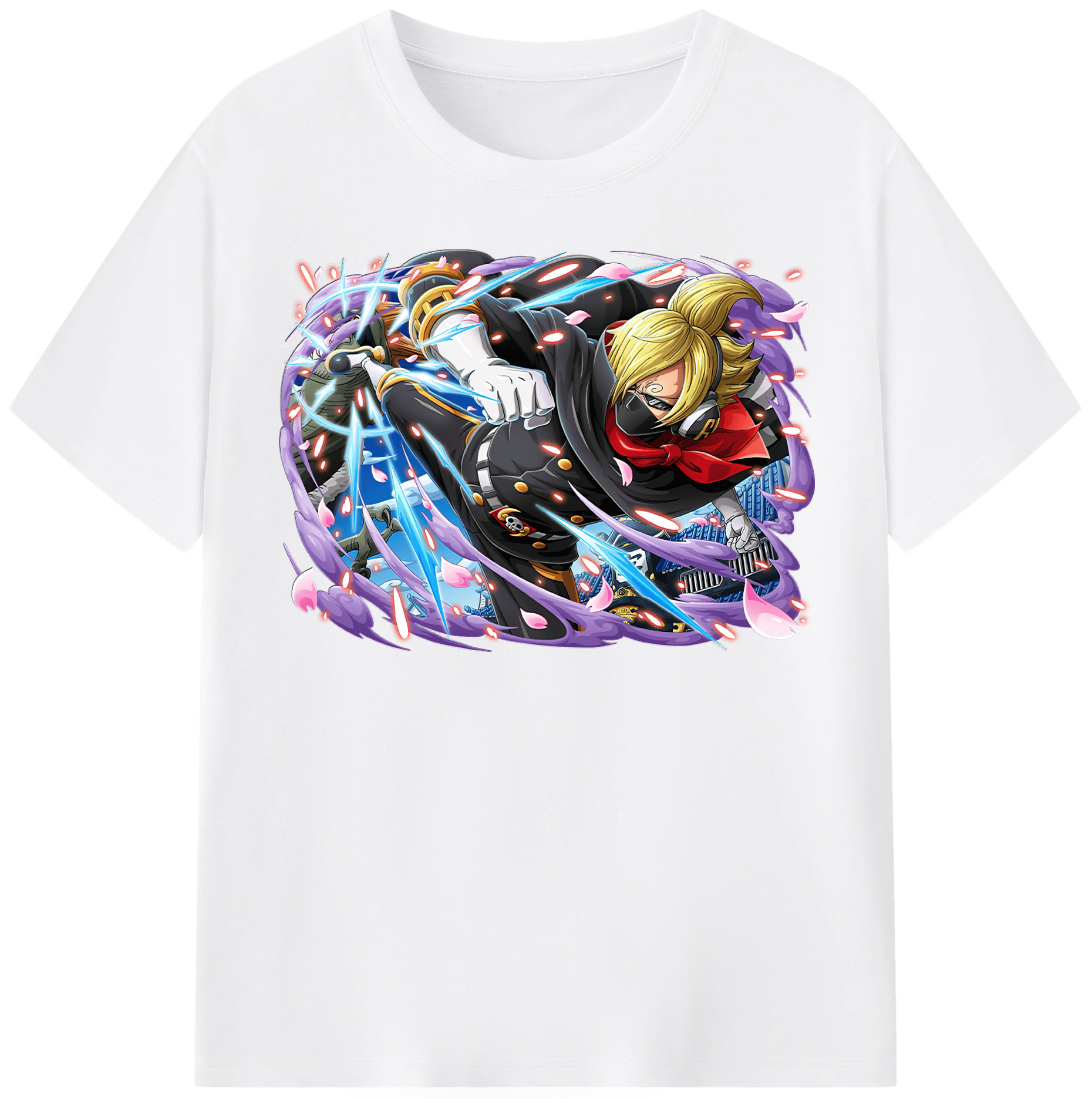 （画像用） ワンピース サンジ ONE PIECE Sanji 綿100％半袖Tシャツ（フロントプリント）