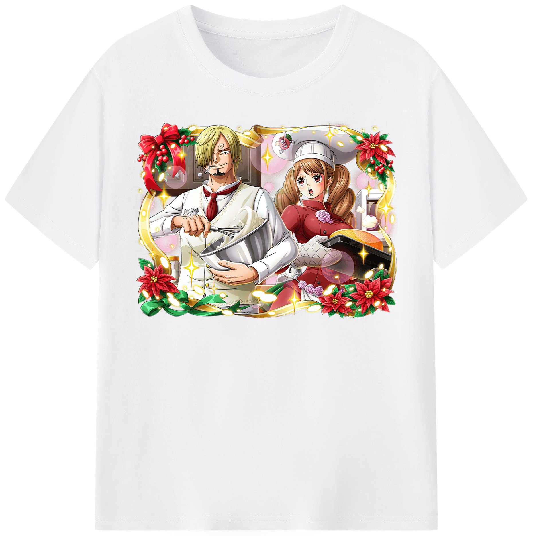 （画像用） ワンピース サンジ ONE PIECE Sanji 綿100％半袖Tシャツ（フロントプリント）