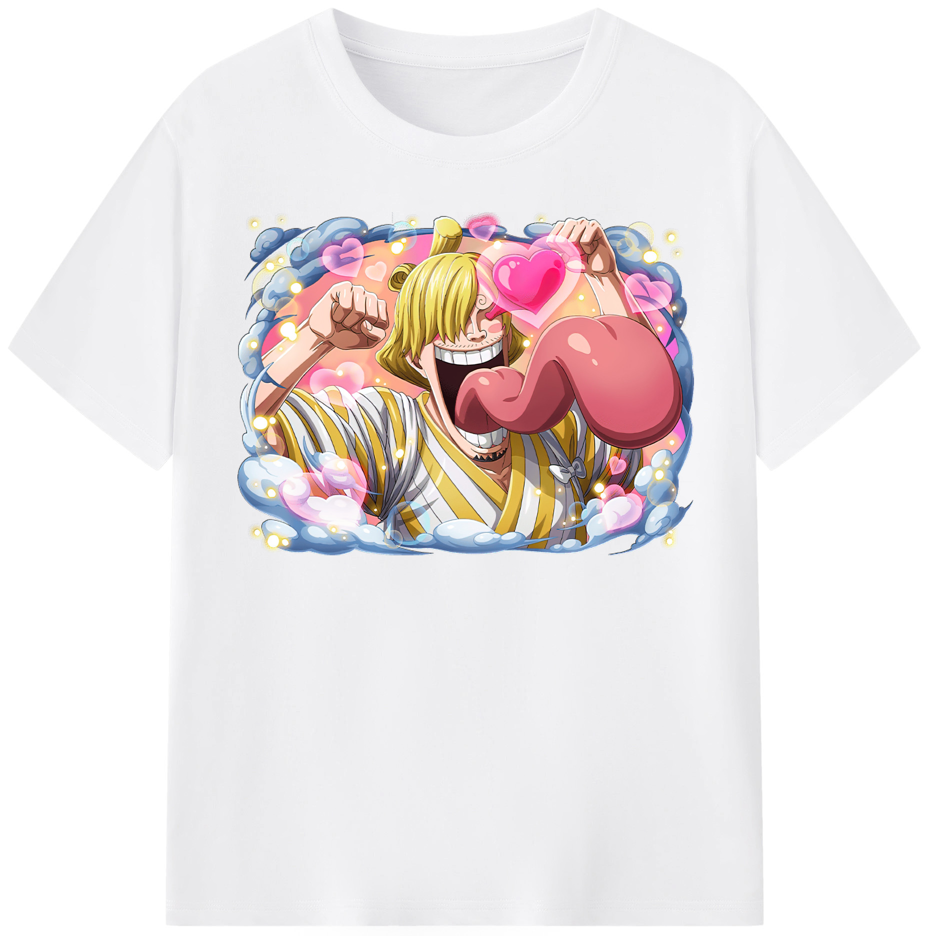 （画像用） ワンピース サンジ ONE PIECE Sanji 綿100％半袖Tシャツ（フロントプリント）