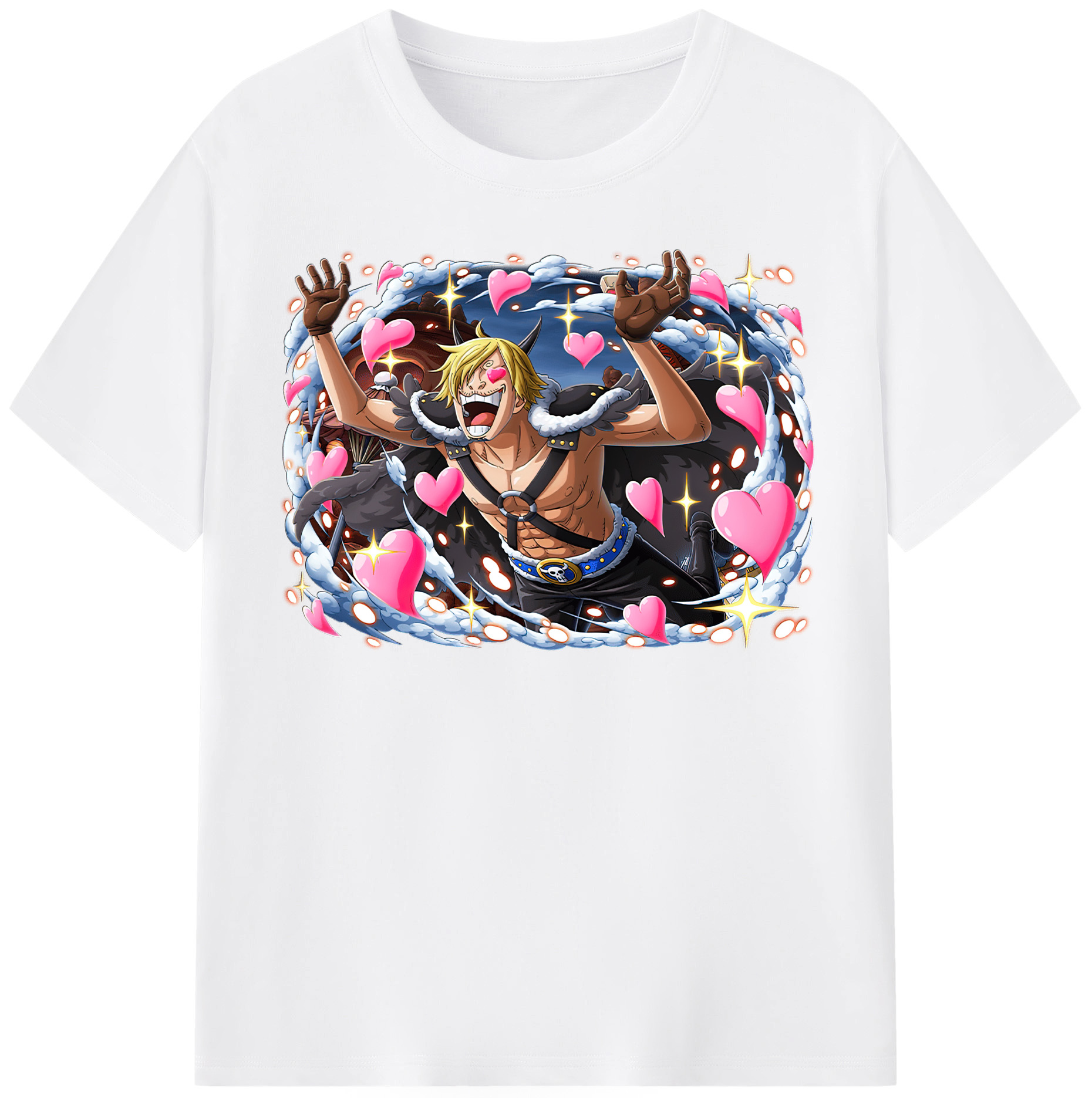 （画像用） ワンピース サンジ ONE PIECE Sanji 綿100％半袖Tシャツ（フロントプリント）