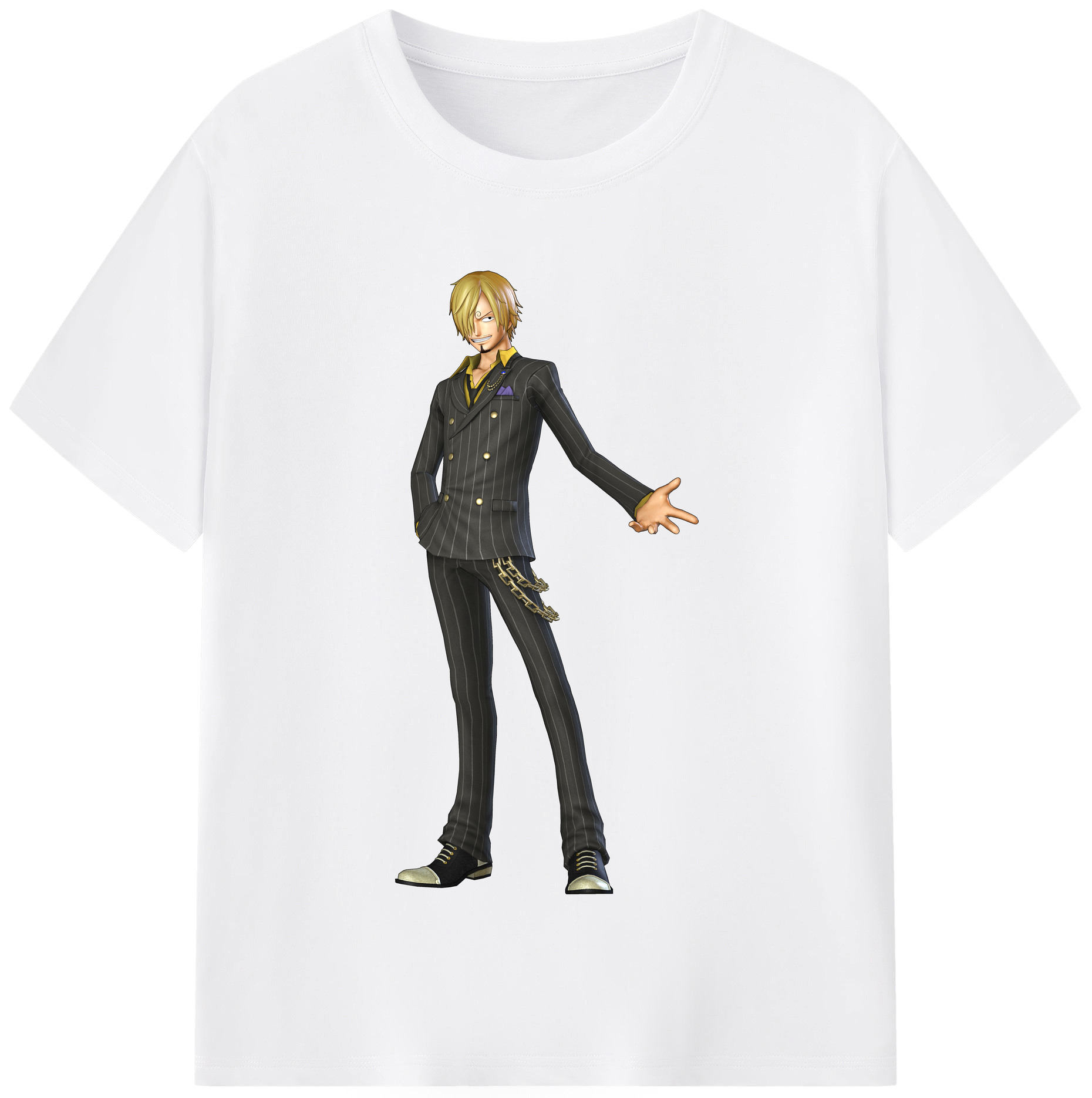 （画像用） ワンピース サンジ ONE PIECE Sanji 綿100％半袖Tシャツ（フロントプリント）