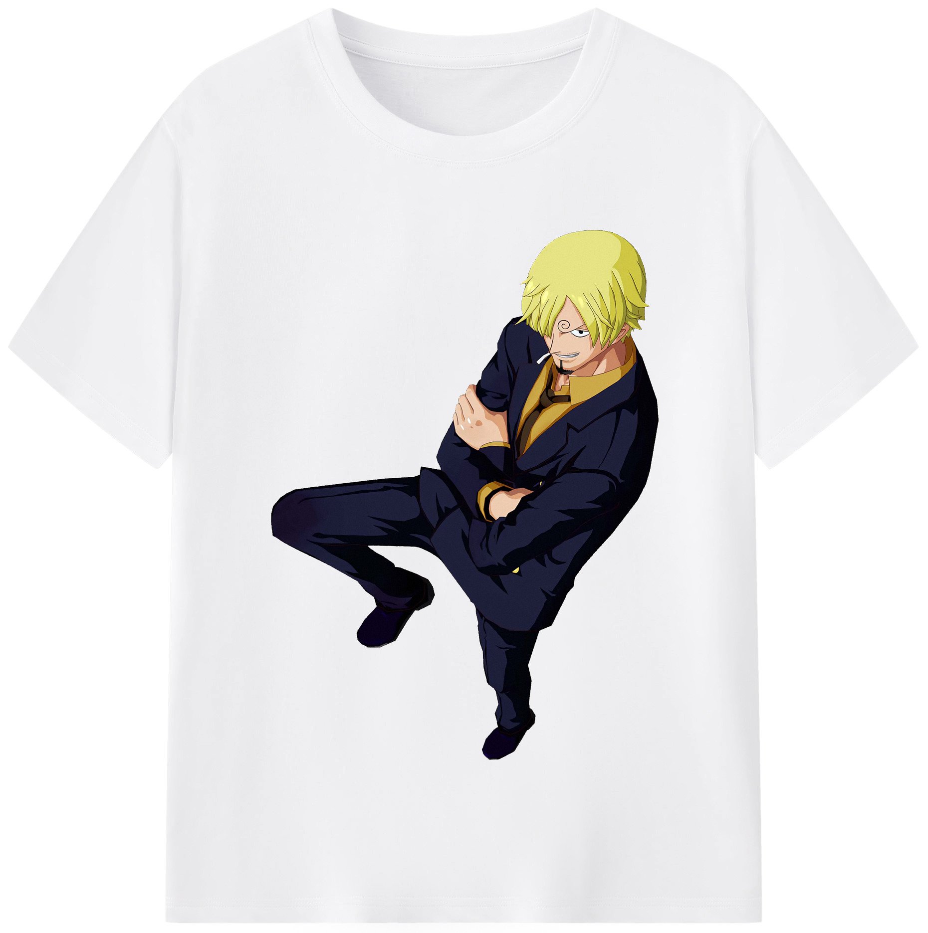 （画像用） ワンピース サンジ ONE PIECE Sanji 綿100％半袖Tシャツ（フロントプリント）