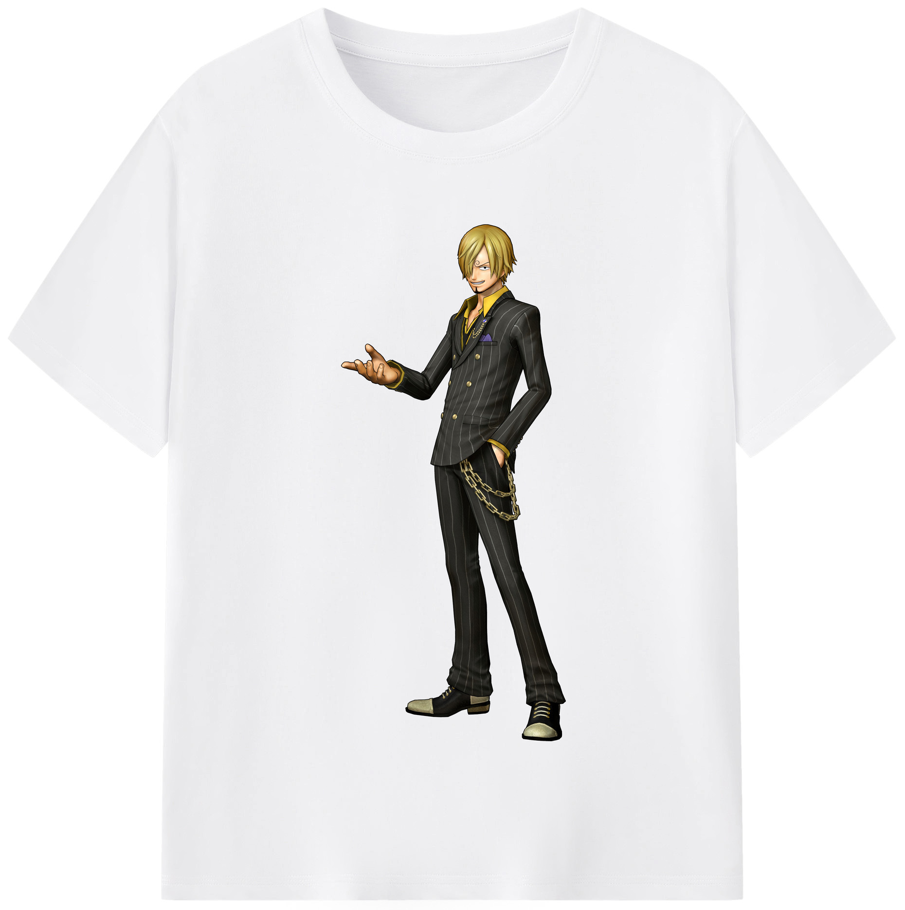 （画像用） ワンピース サンジ ONE PIECE Sanji 綿100％半袖Tシャツ（フロントプリント）