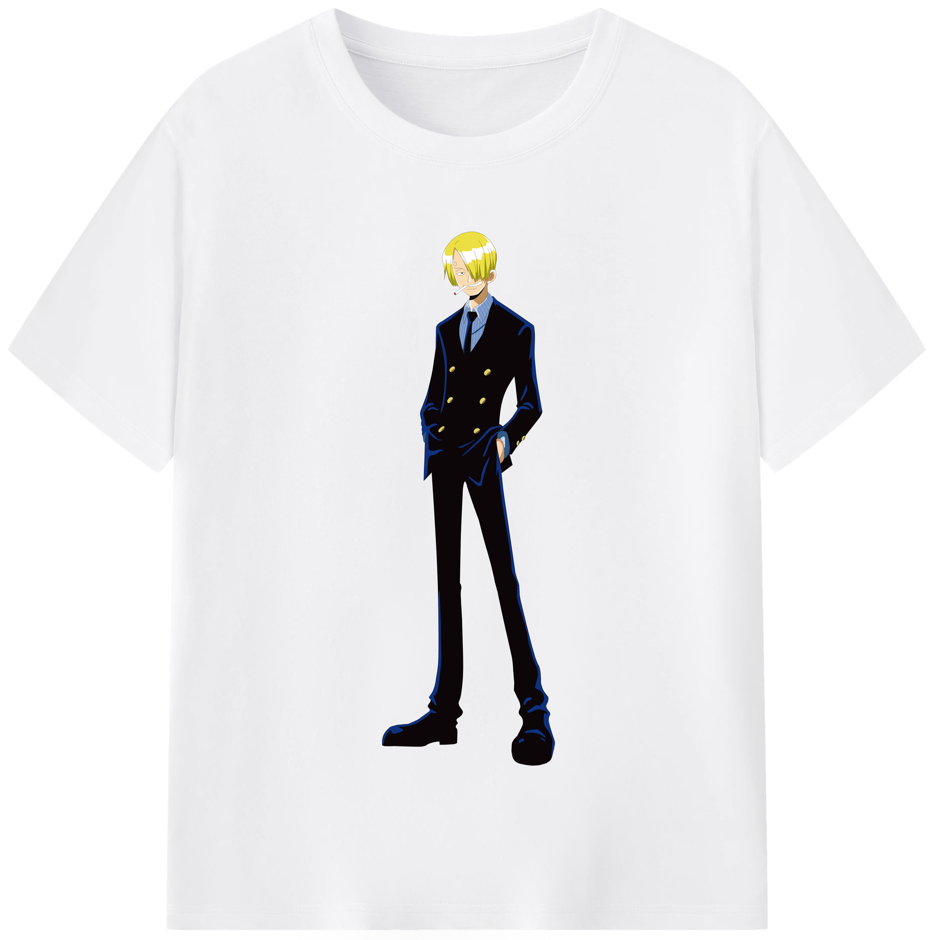（画像用） ワンピース サンジ ONE PIECE Sanji 綿100％半袖Tシャツ（フロントプリント）