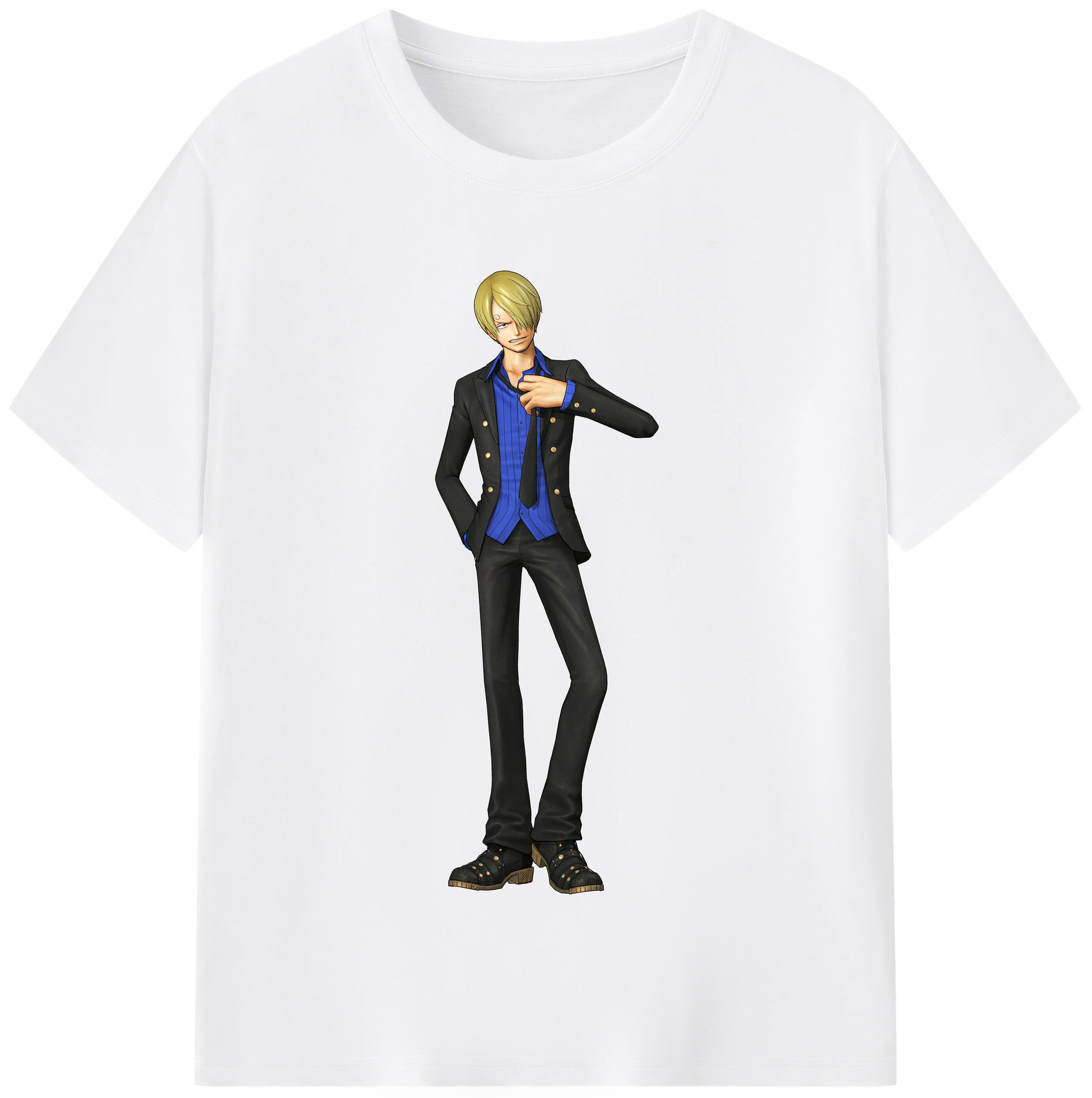 （画像用） ワンピース サンジ ONE PIECE Sanji 綿100％半袖Tシャツ（フロントプリント）