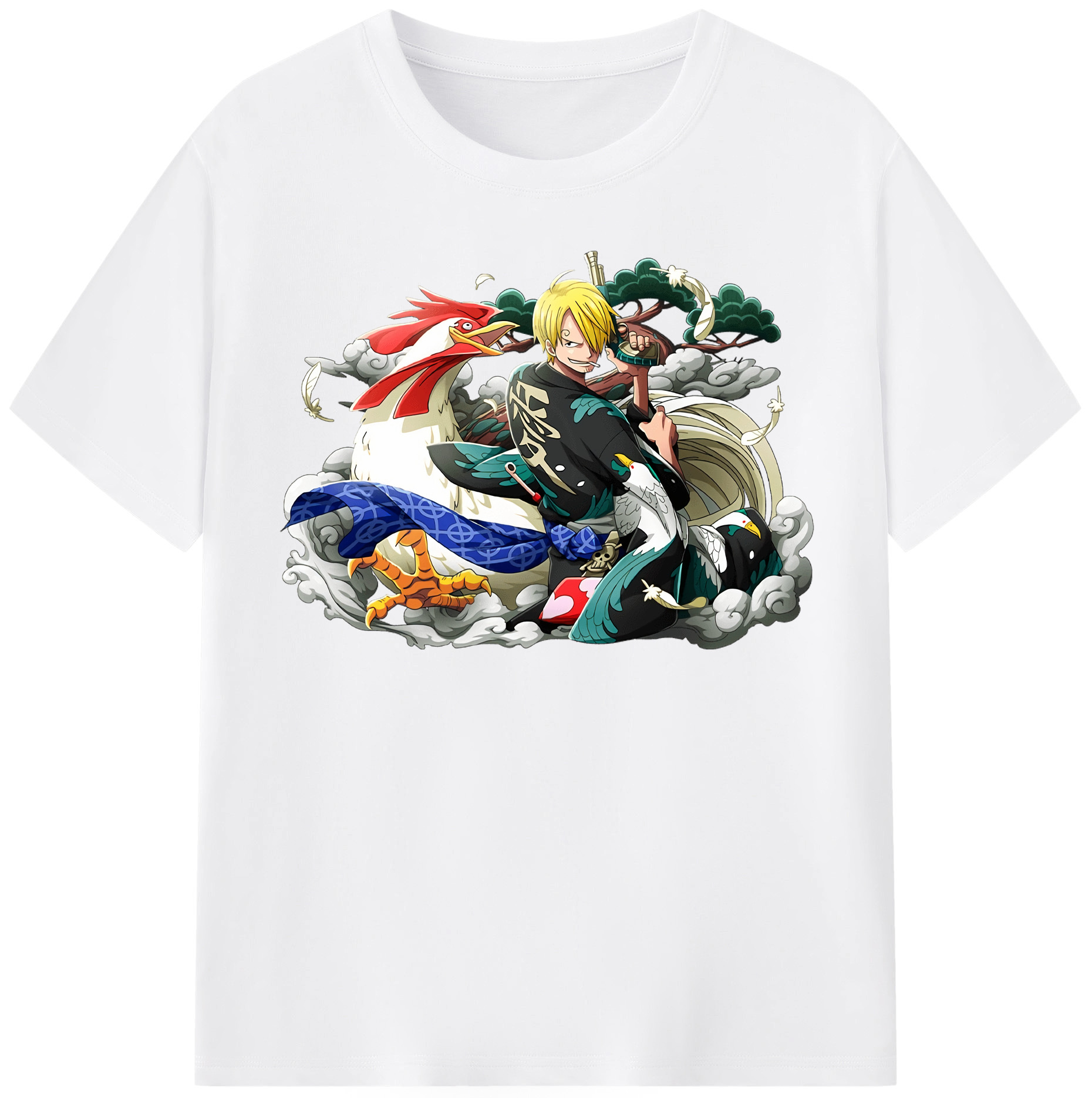 （画像用） ワンピース サンジ ONE PIECE Sanji 綿100％半袖Tシャツ（フロントプリント）