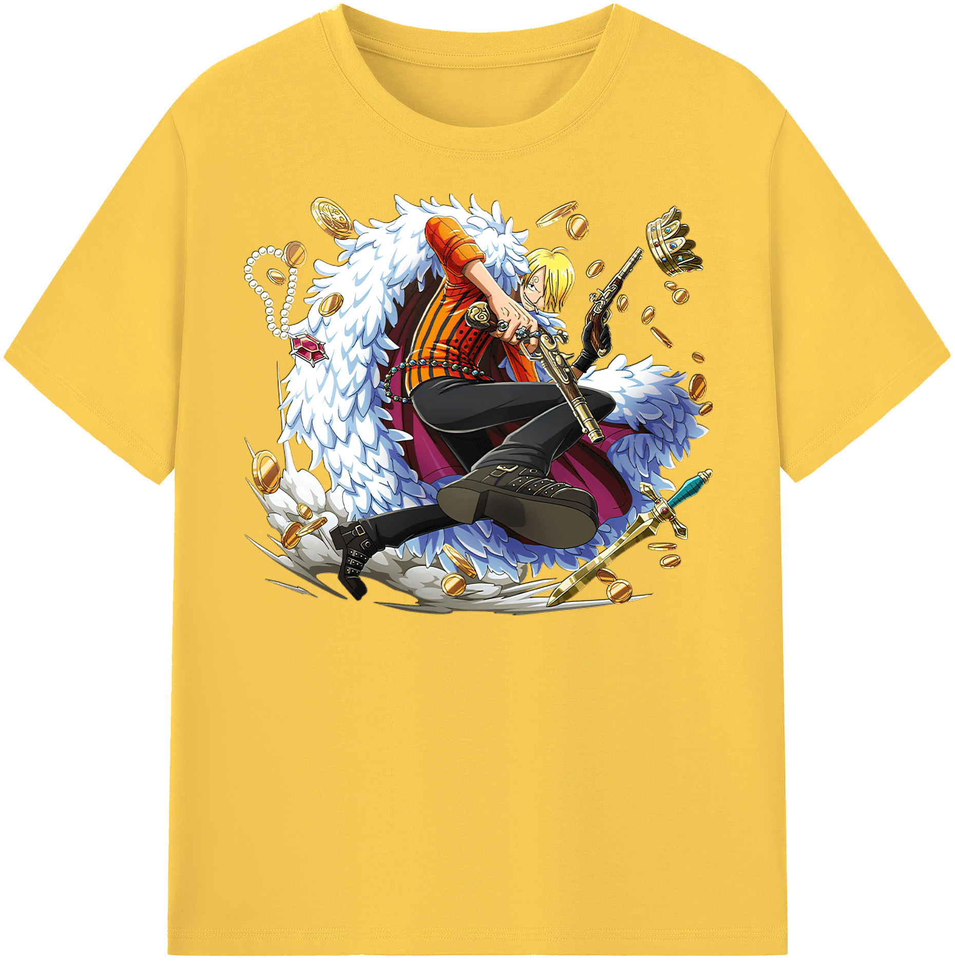 ワンピース サンジ ONE PIECE Sanji 綿100％半袖Tシャツ（フロントプリント）