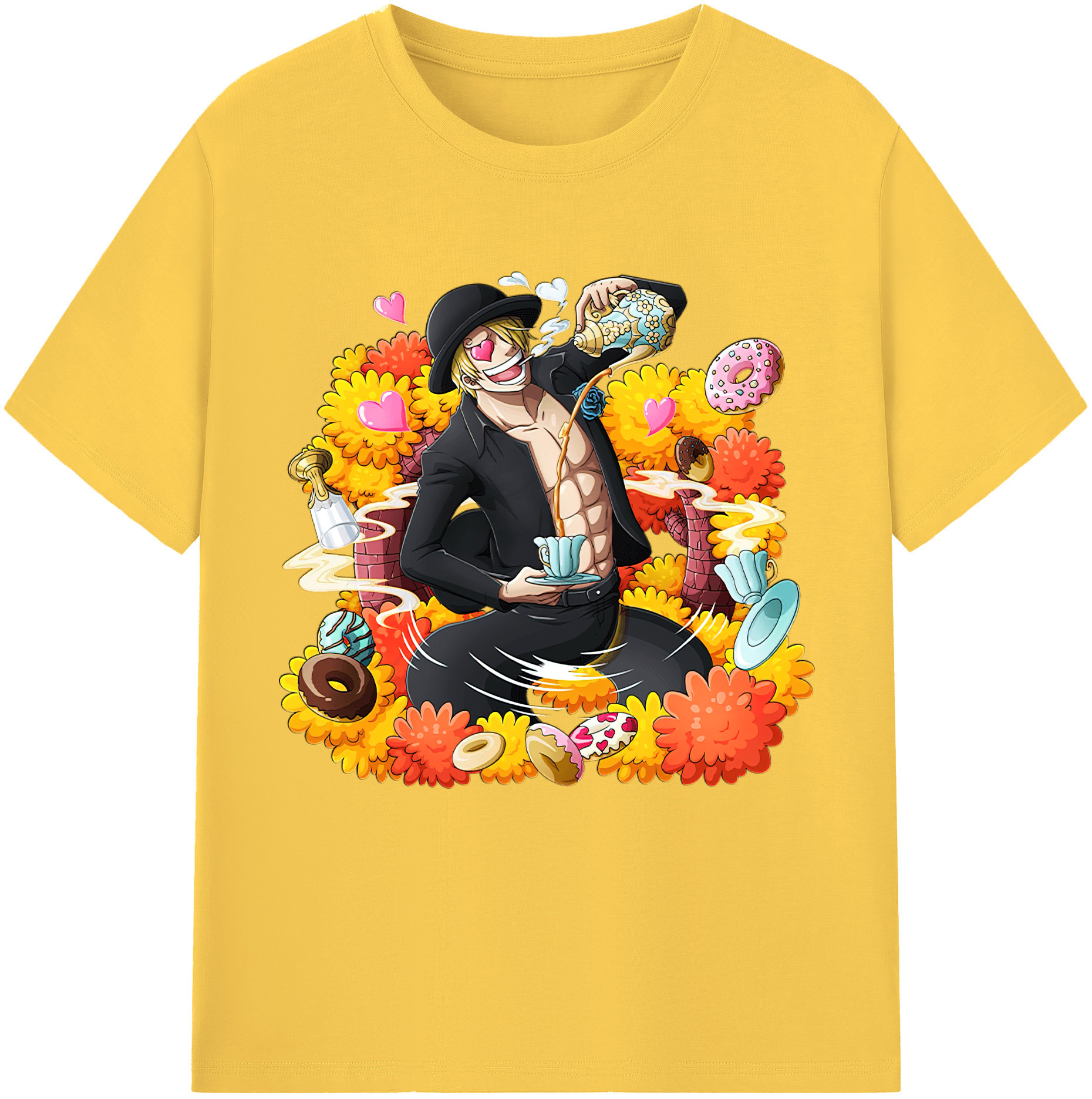 ワンピース サンジ ONE PIECE Sanji 綿100％半袖Tシャツ（フロントプリント）