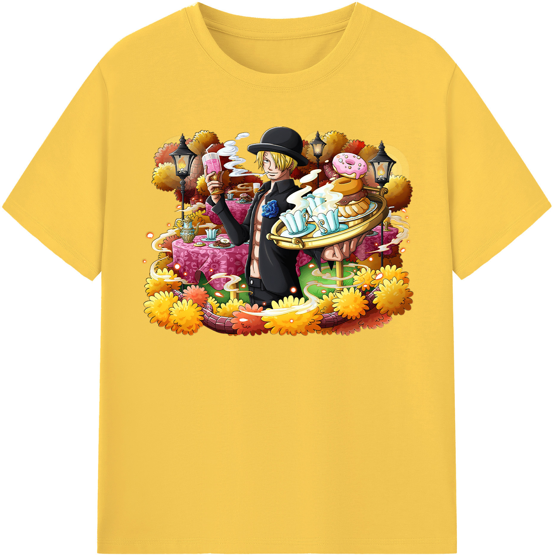 ワンピース サンジ ONE PIECE Sanji 綿100％半袖Tシャツ（フロントプリント）