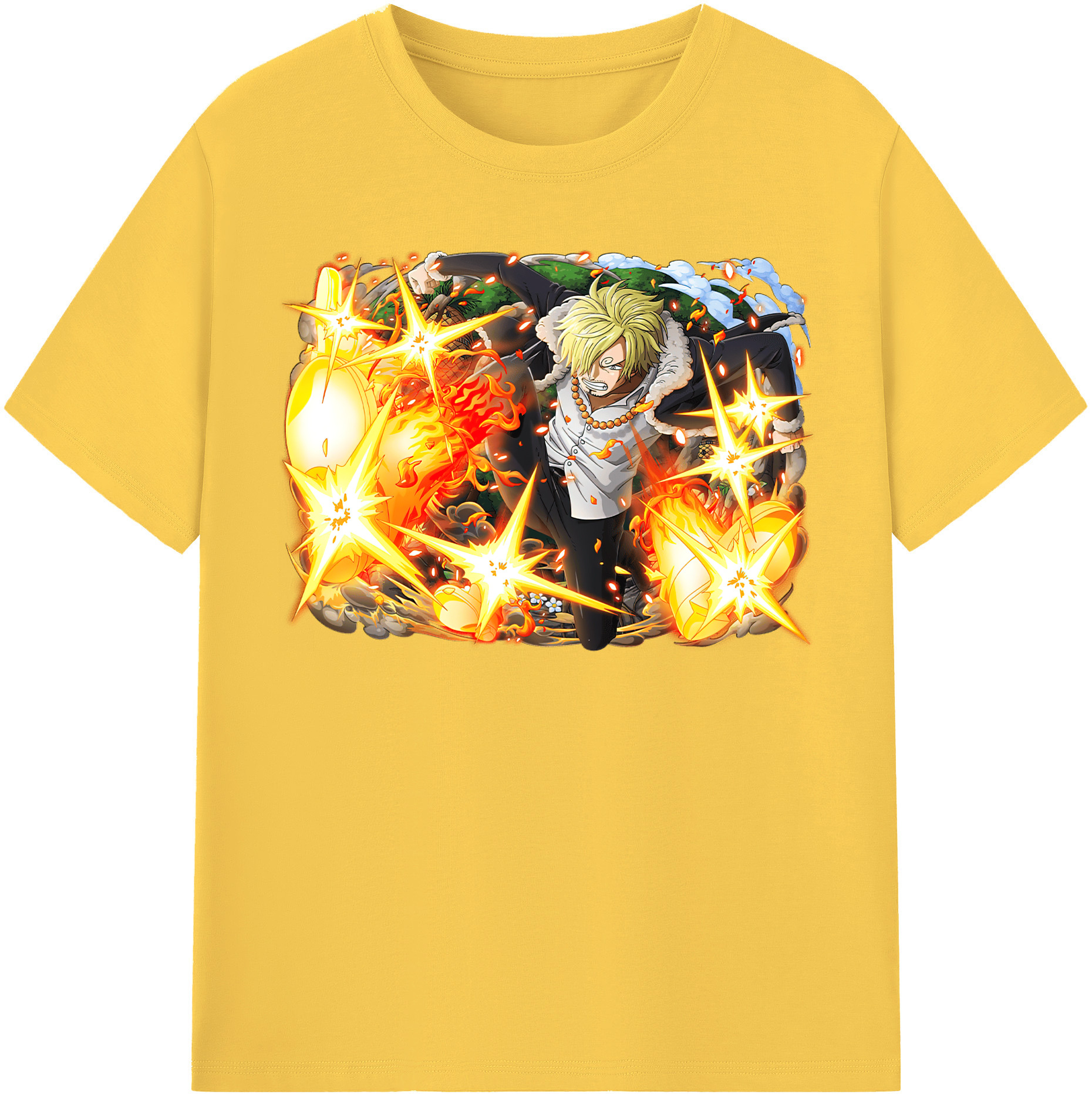 ワンピース サンジ ONE PIECE Sanji 綿100％半袖Tシャツ（フロントプリント）