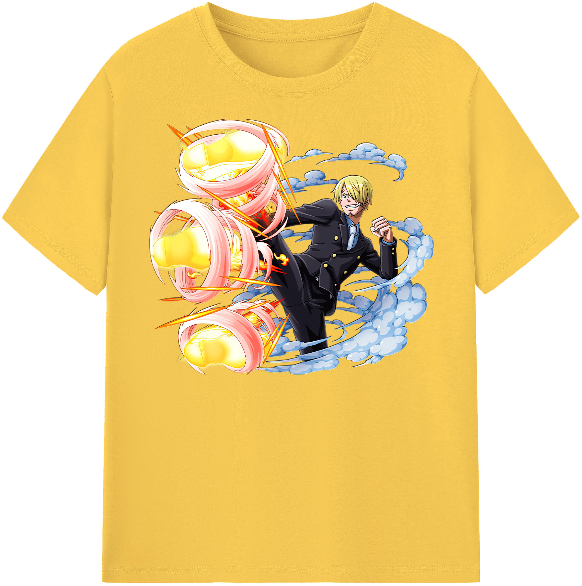 ワンピース サンジ ONE PIECE Sanji 綿100％半袖Tシャツ（フロントプリント）