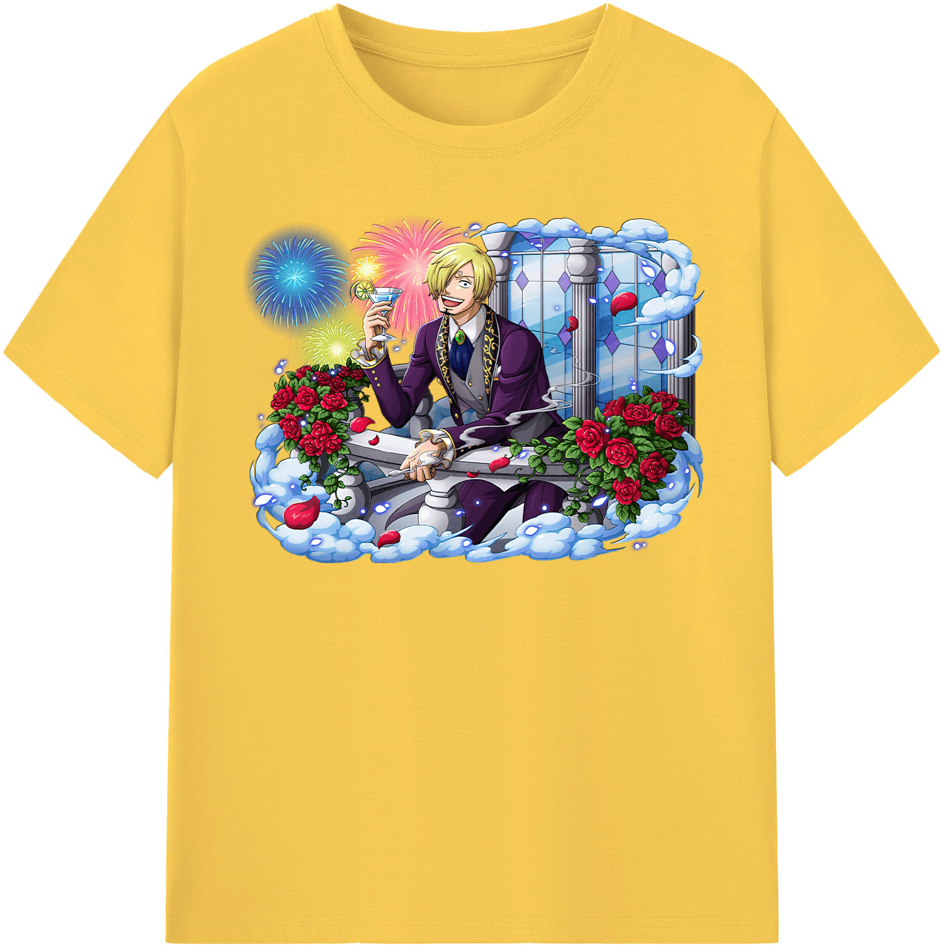 ワンピース サンジ ONE PIECE Sanji 綿100％半袖Tシャツ（フロントプリント）