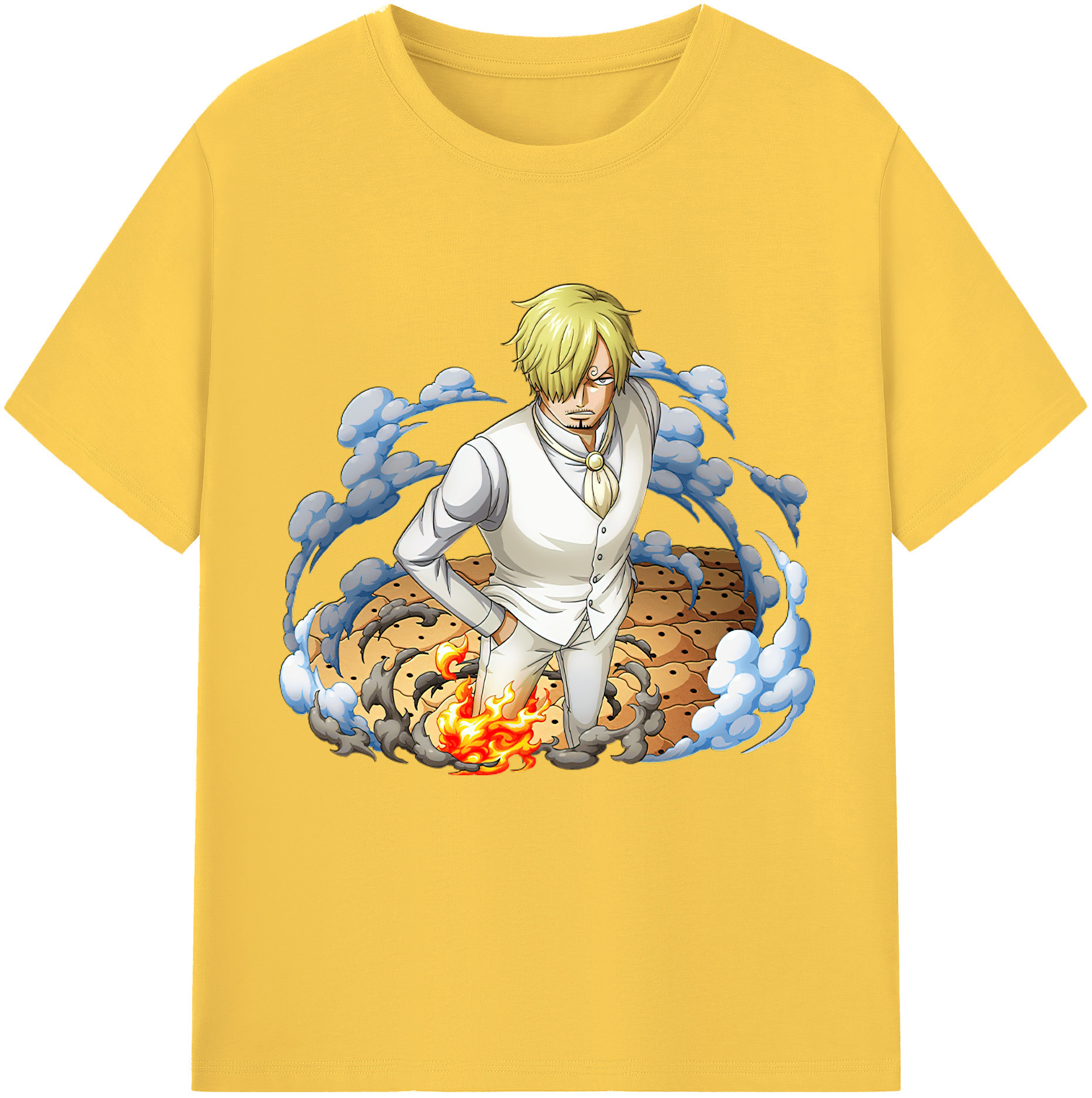 ワンピース サンジ ONE PIECE Sanji 綿100％半袖Tシャツ（フロントプリント）