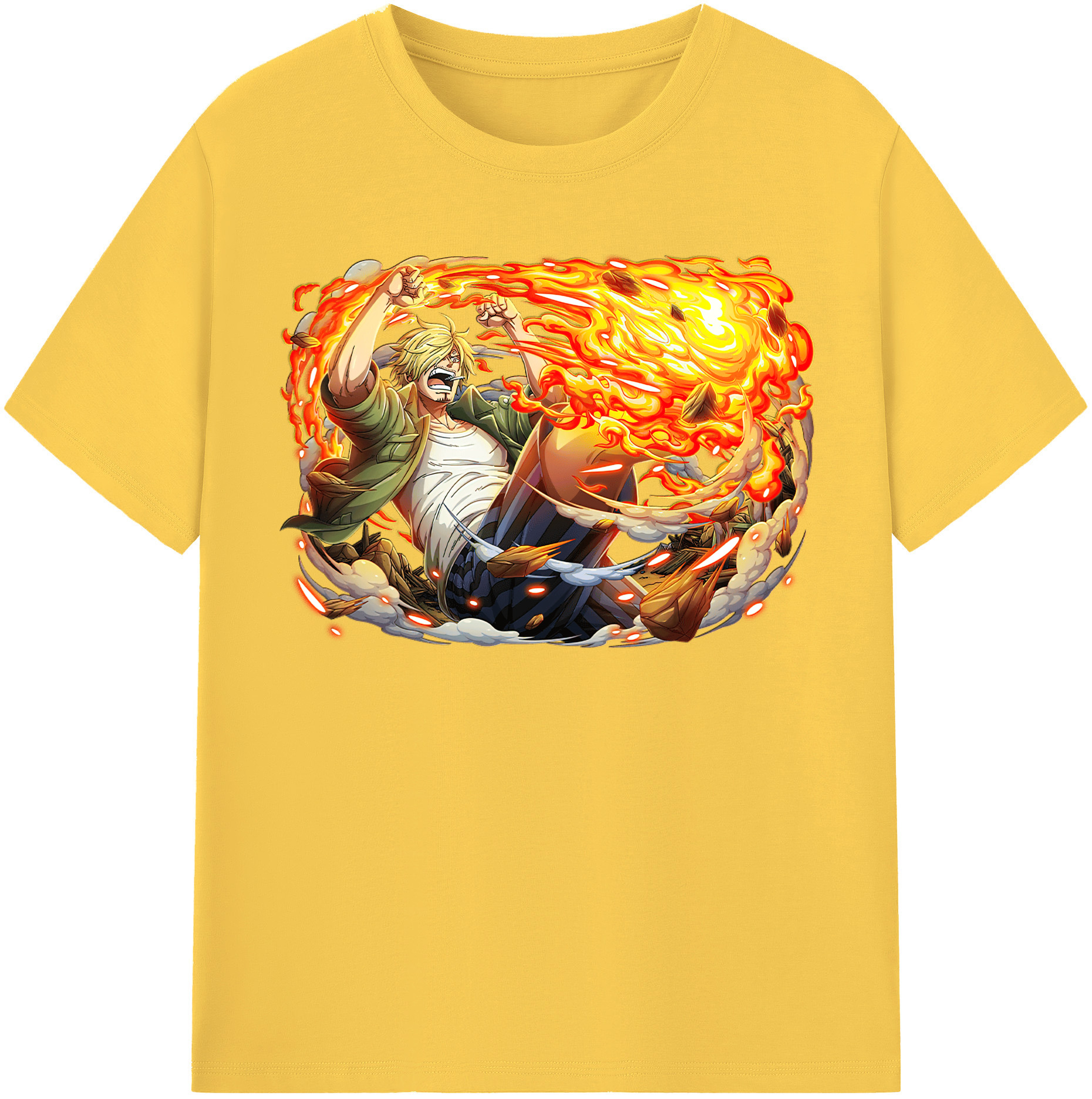 ワンピース サンジ ONE PIECE Sanji 綿100％半袖Tシャツ（フロントプリント）
