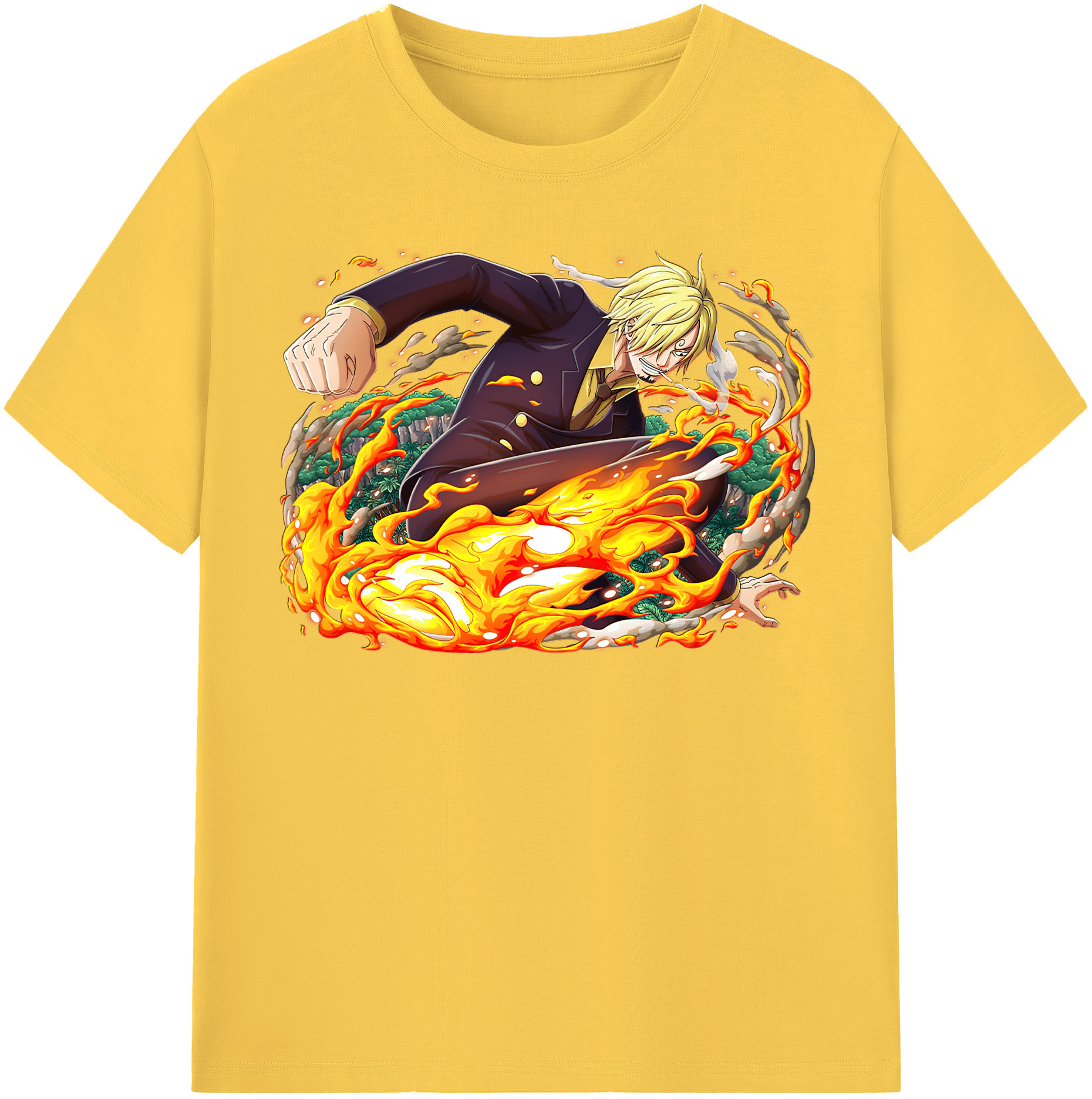 ワンピース サンジ ONE PIECE Sanji 綿100％半袖Tシャツ（フロントプリント）
