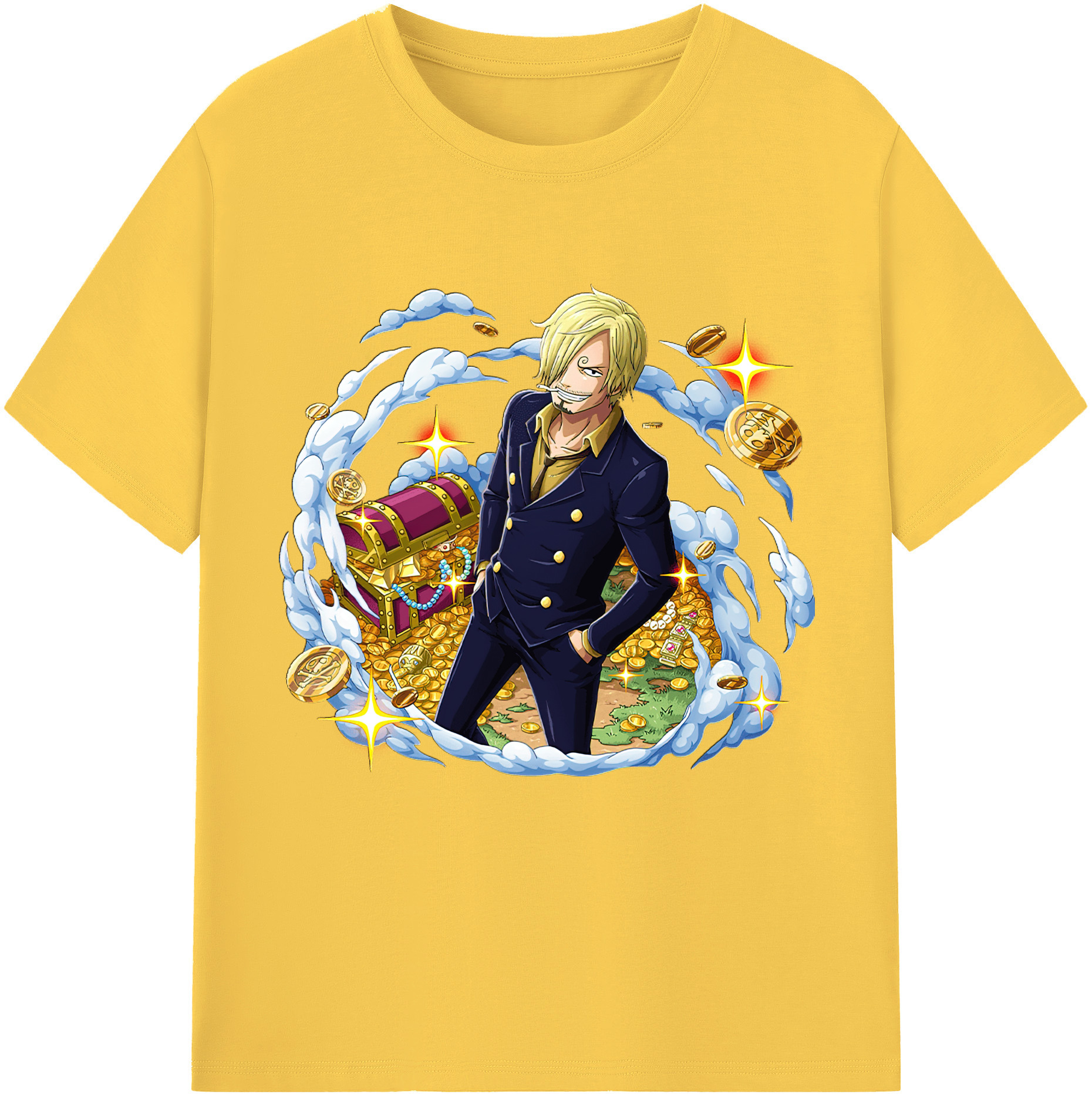 ワンピース サンジ ONE PIECE Sanji 綿100％半袖Tシャツ（フロントプリント）