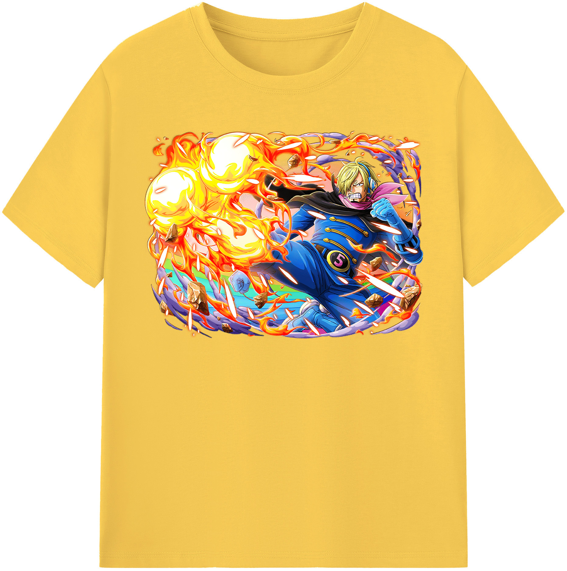 ワンピース サンジ ONE PIECE Sanji 綿100％半袖Tシャツ（フロントプリント）