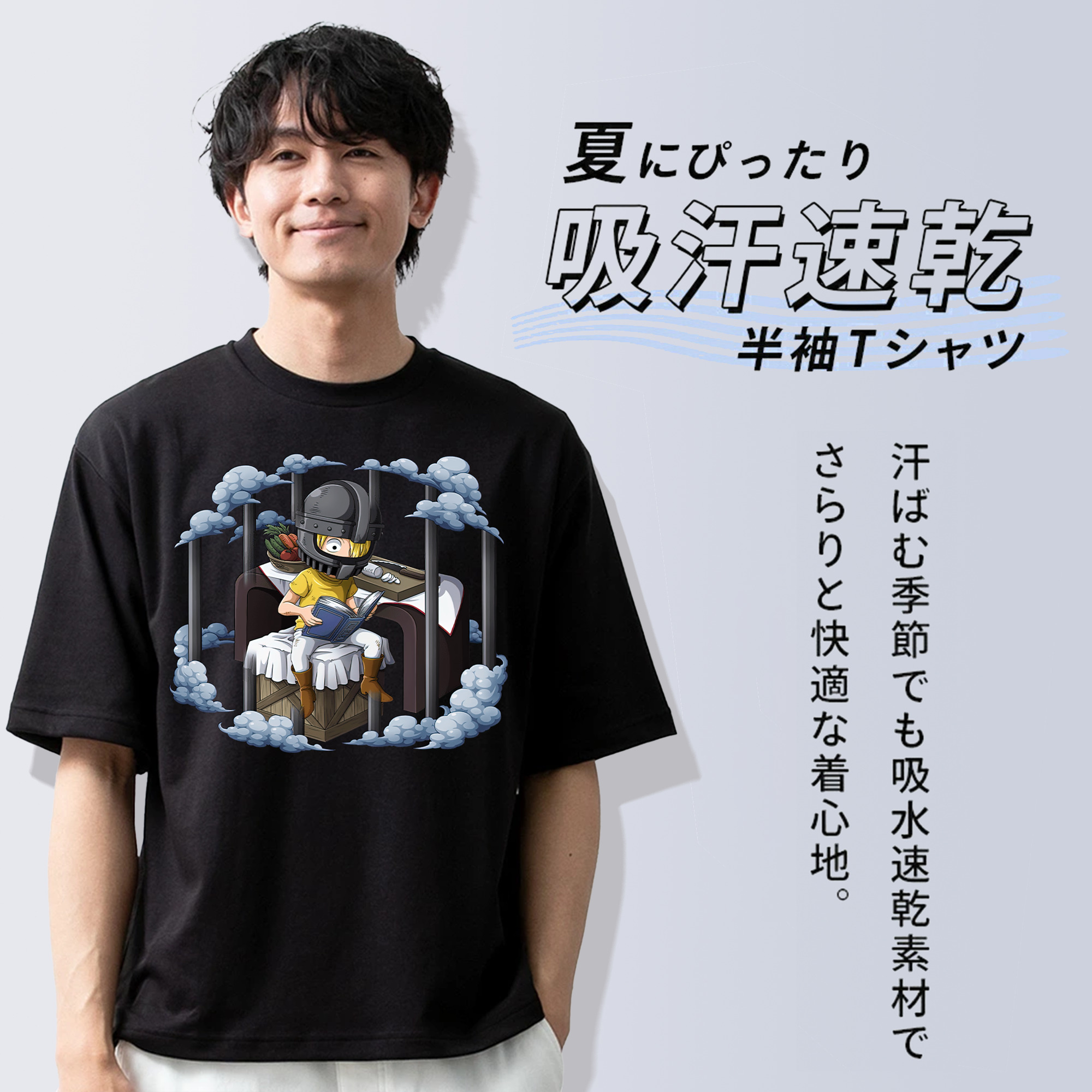 ワンピース サンジ ONE PIECE Sanji 綿100％半袖Tシャツ（フロントプリント）
