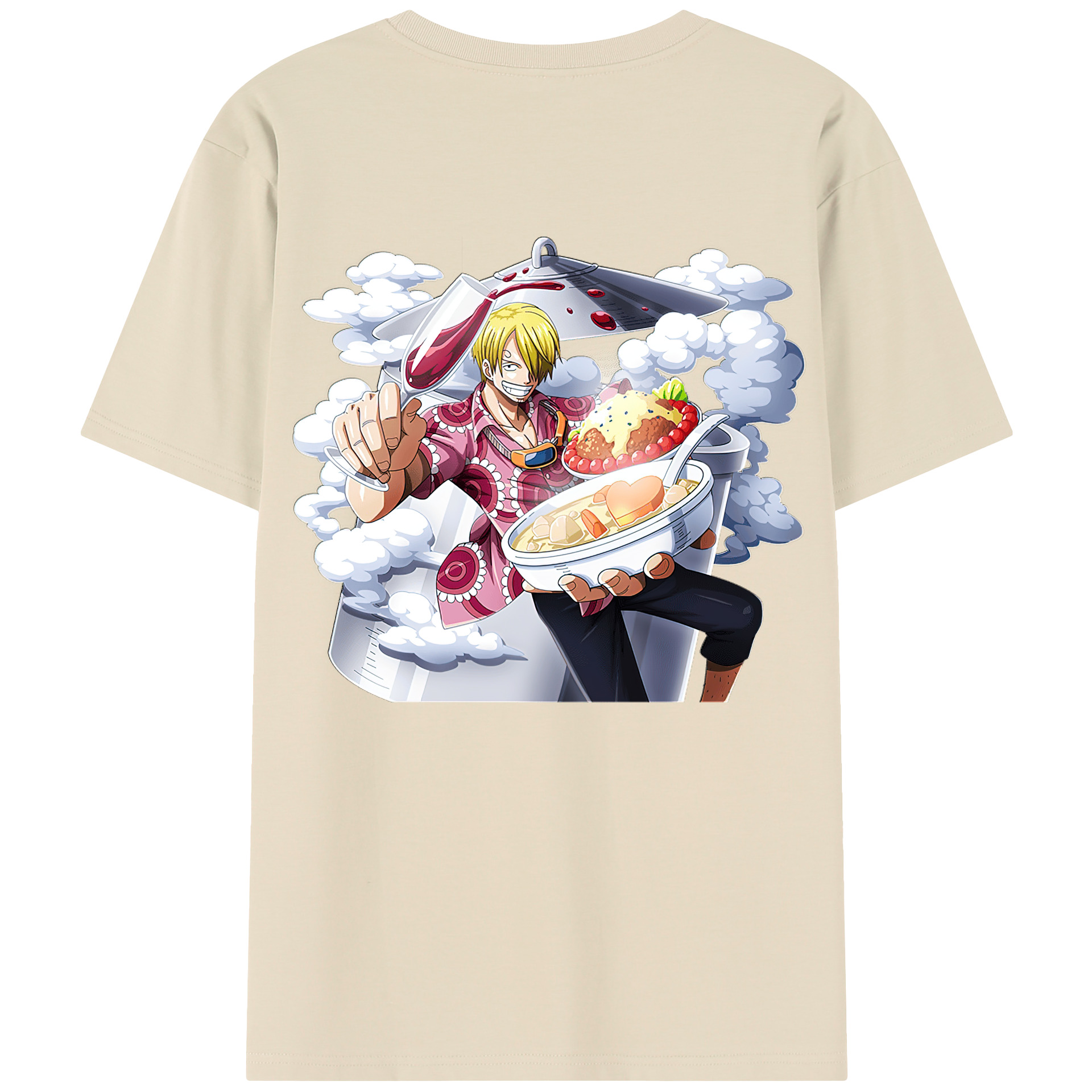 ワンピース サンジ ONE PIECE Sanji 綿100％半袖Tシャツ（背面プリント）