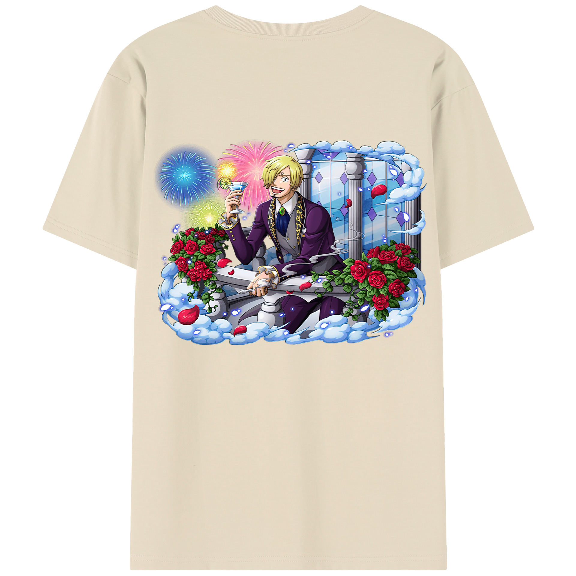 ワンピース サンジ ONE PIECE Sanji 綿100％半袖Tシャツ（背面プリント）