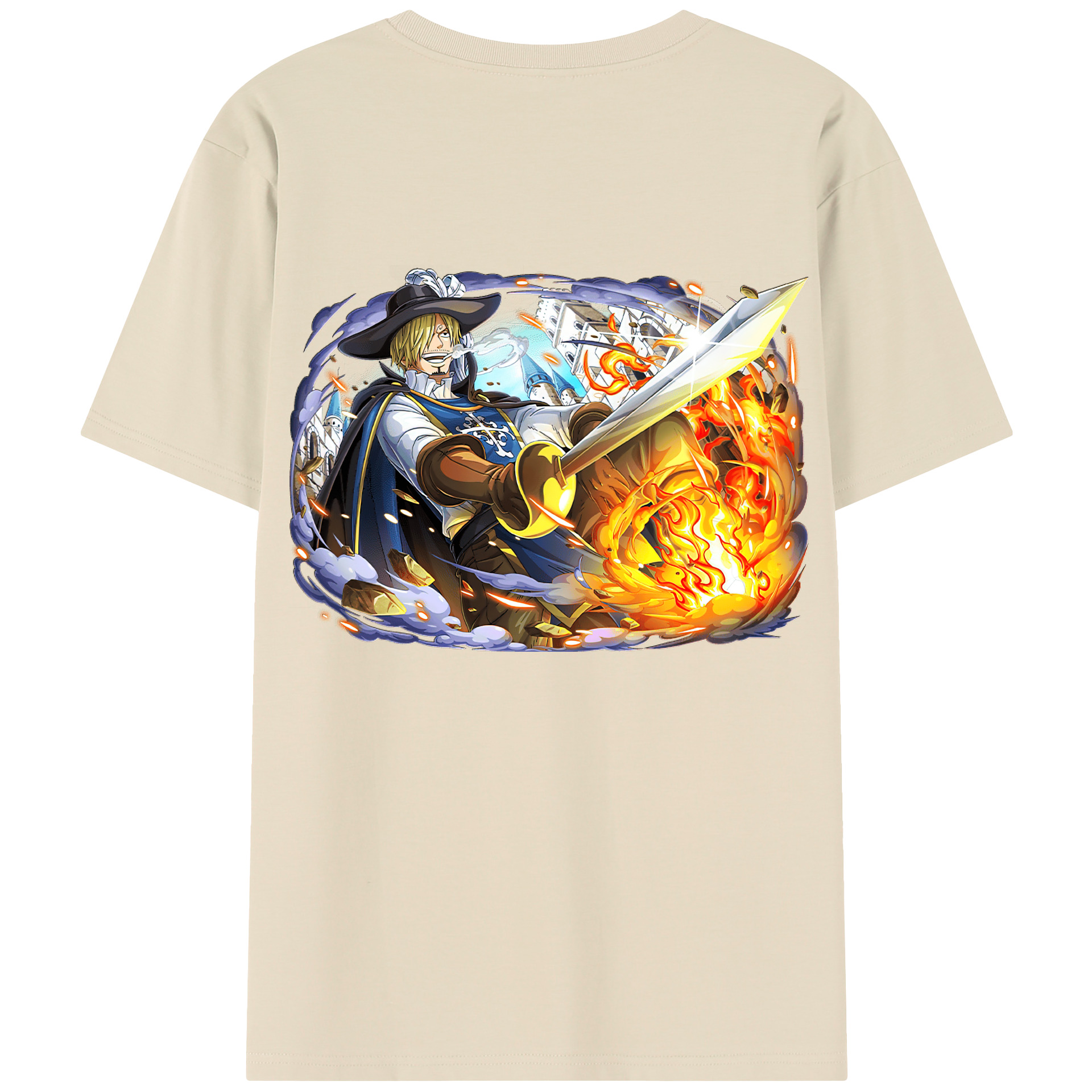 ワンピース サンジ ONE PIECE Sanji 綿100％半袖Tシャツ（背面プリント）