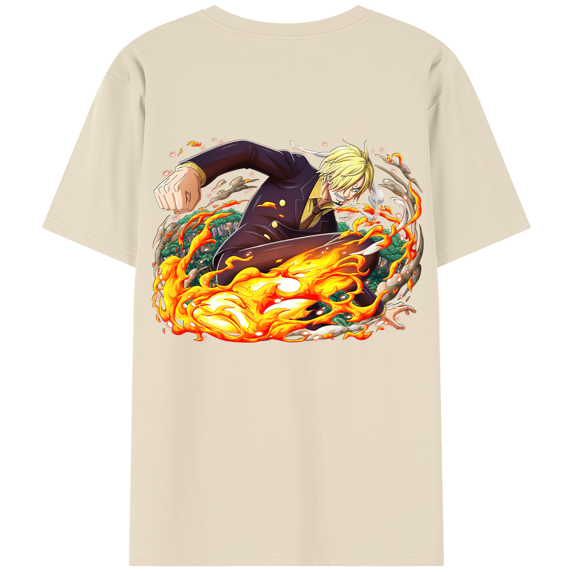 ワンピース サンジ ONE PIECE Sanji 綿100％半袖Tシャツ（背面プリント）