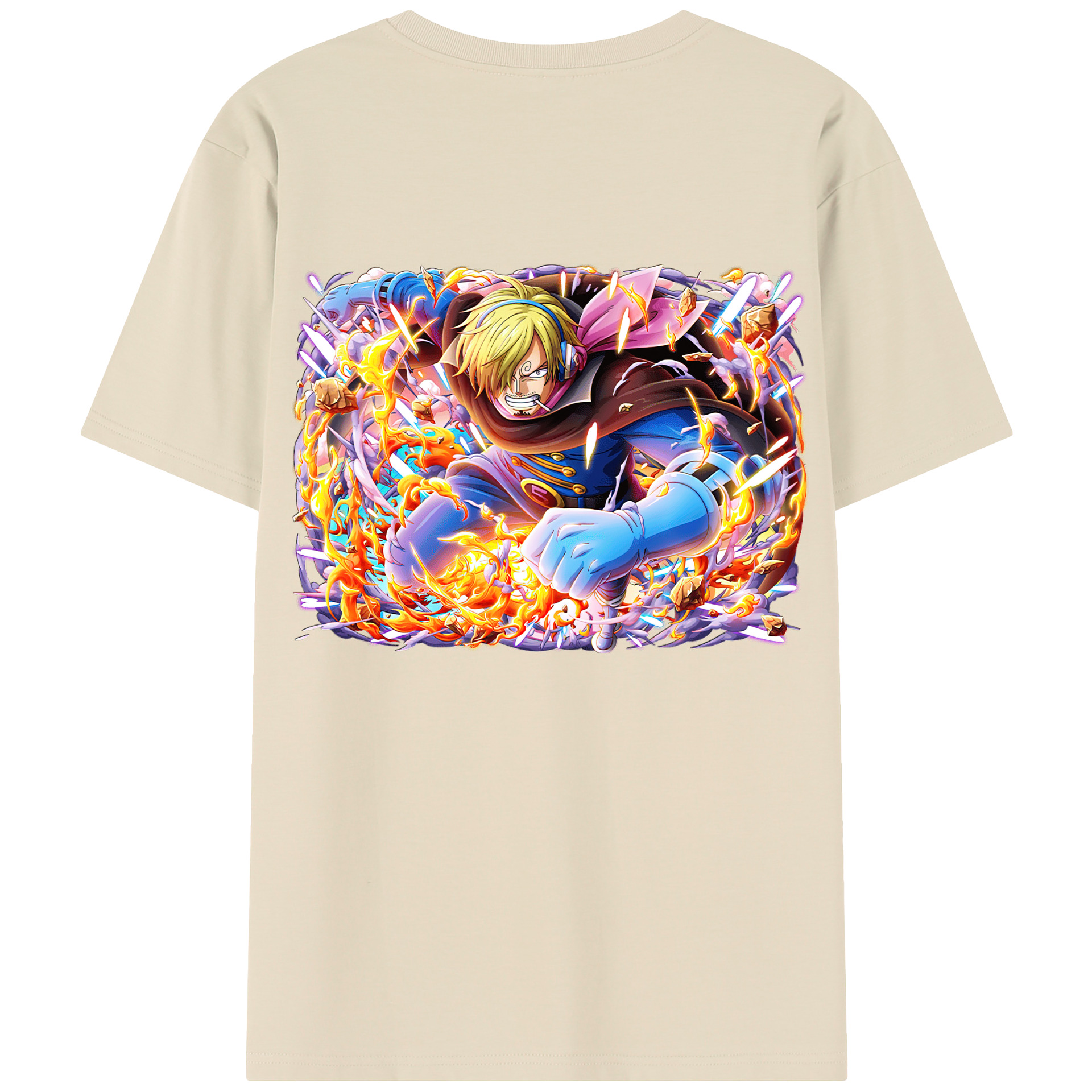 ワンピース サンジ ONE PIECE Sanji 綿100％半袖Tシャツ（背面プリント）