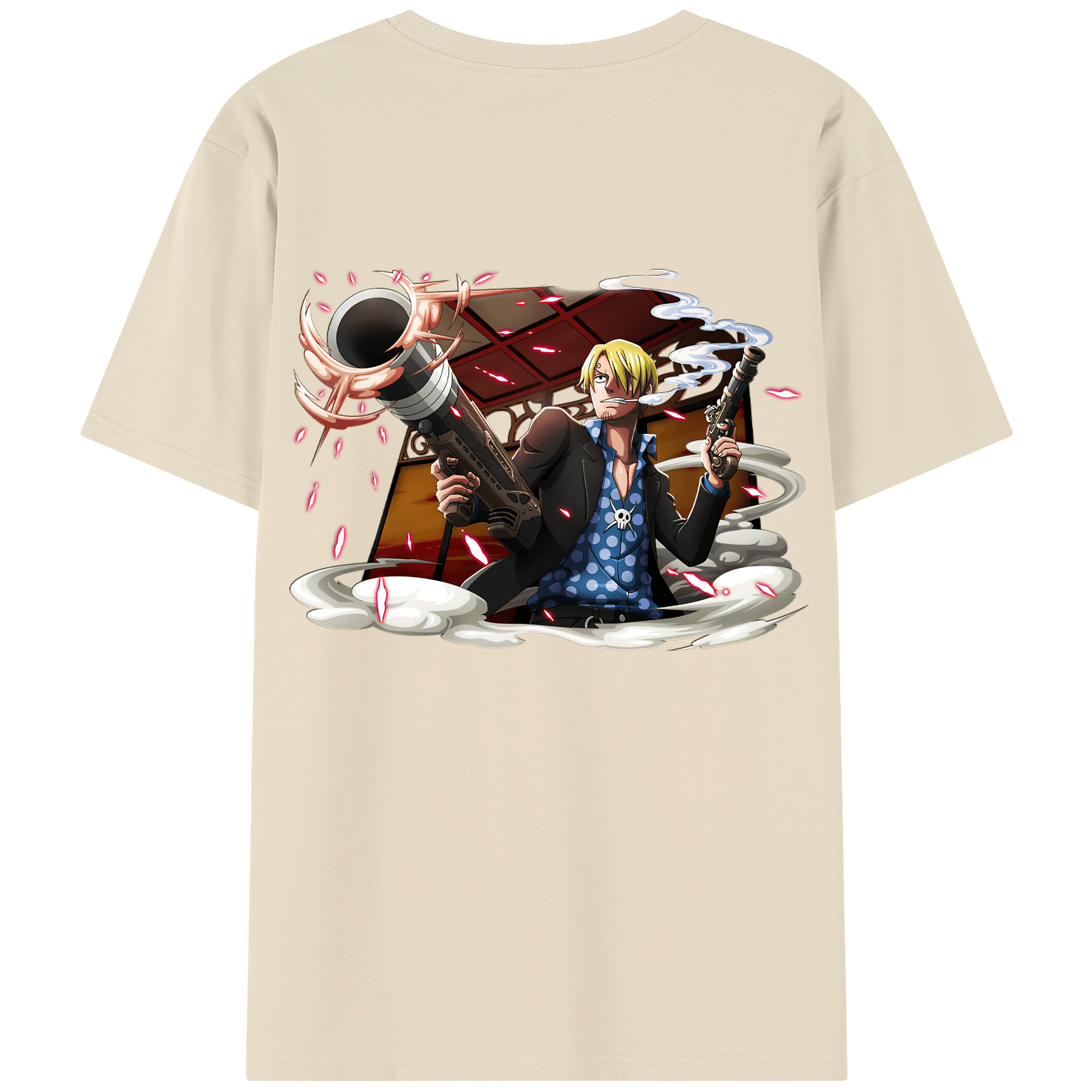 ワンピース サンジ ONE PIECE Sanji 綿100％半袖Tシャツ（背面プリント）