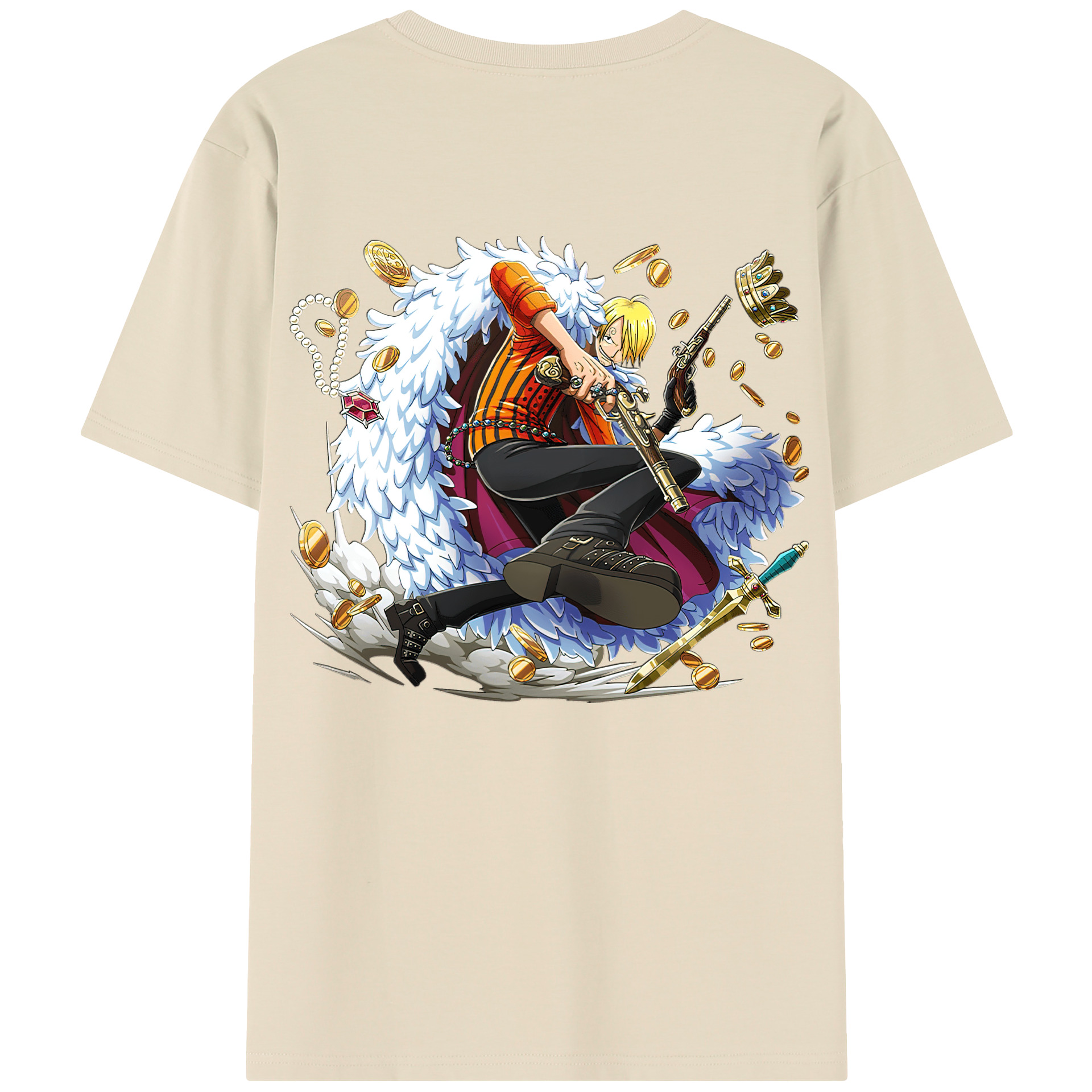 ワンピース サンジ ONE PIECE Sanji 綿100％半袖Tシャツ（背面プリント）