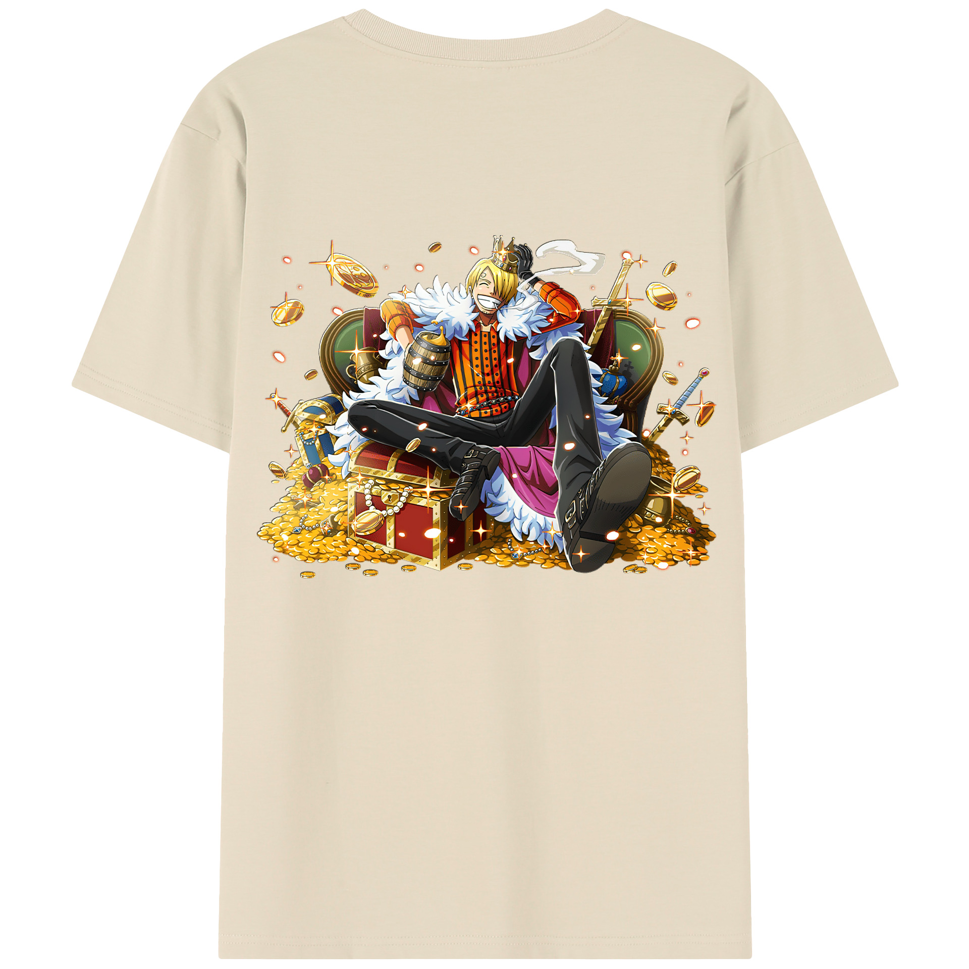 （画像用） ワンピース サンジ ONE PIECE Sanji 綿100％半袖Tシャツ（背面プリント）