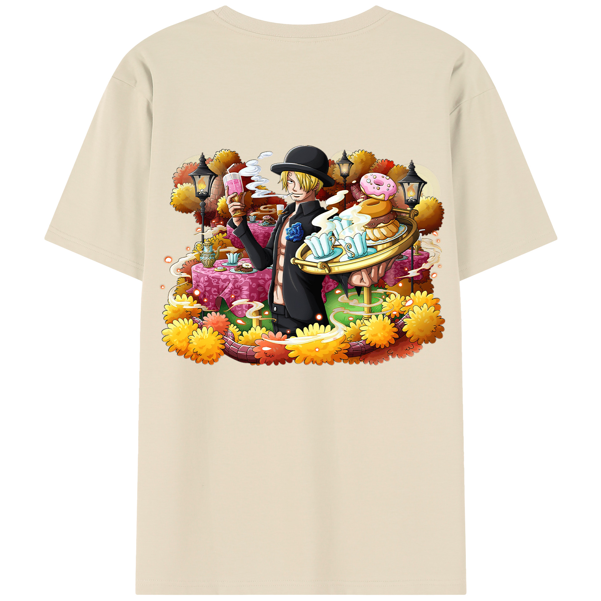 ワンピース サンジ ONE PIECE Sanji 綿100％半袖Tシャツ（背面プリント）