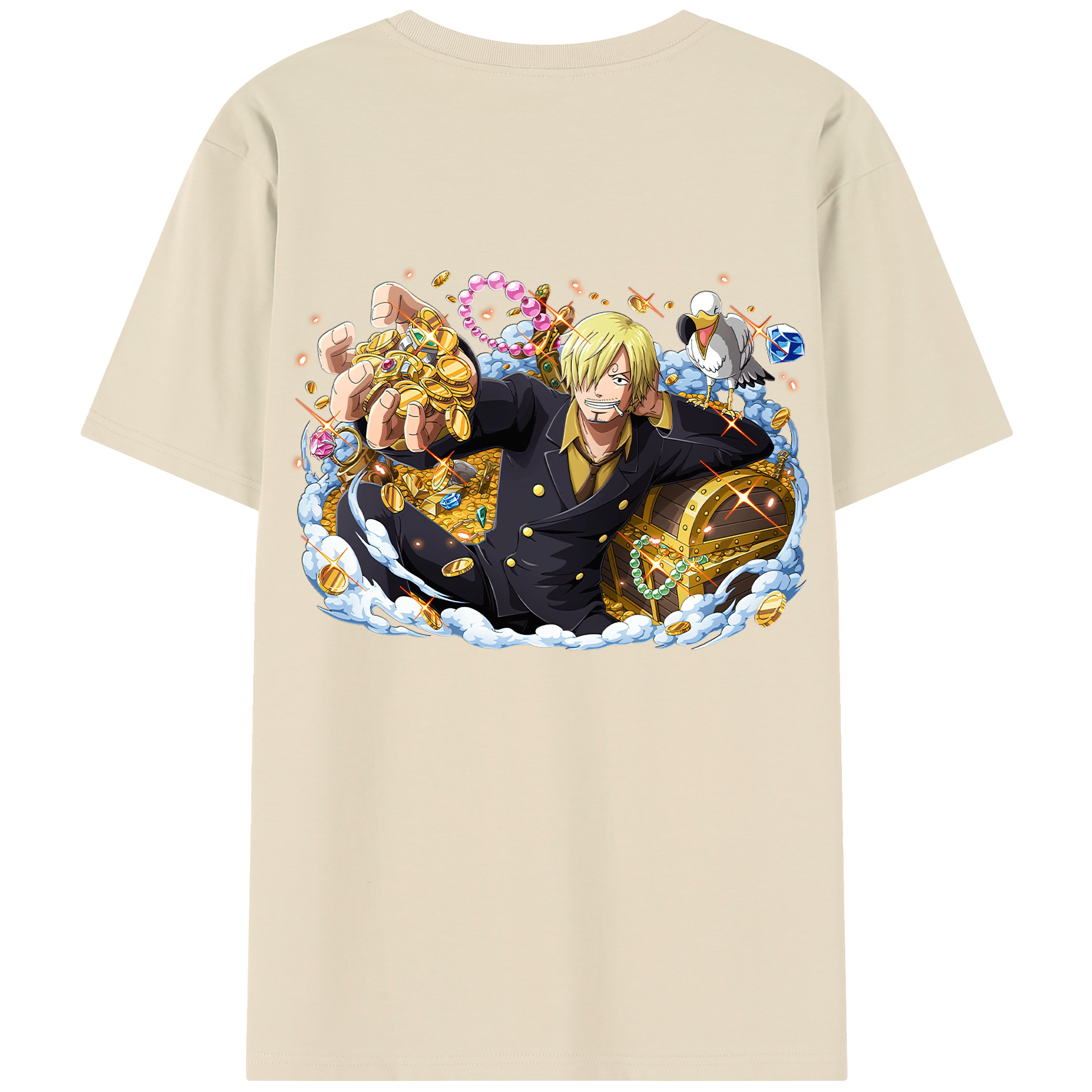 ワンピース サンジ ONE PIECE Sanji 綿100％半袖Tシャツ（背面プリント）