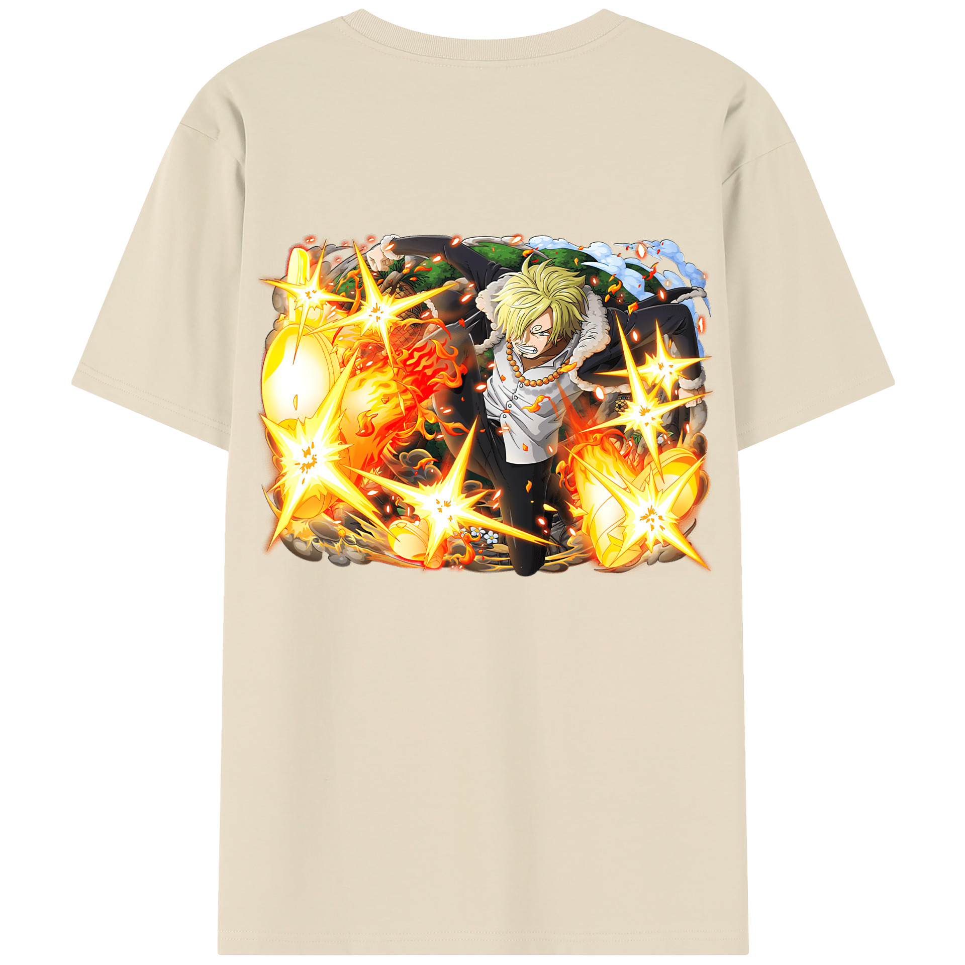 ワンピース サンジ ONE PIECE Sanji 綿100％半袖Tシャツ（背面プリント）