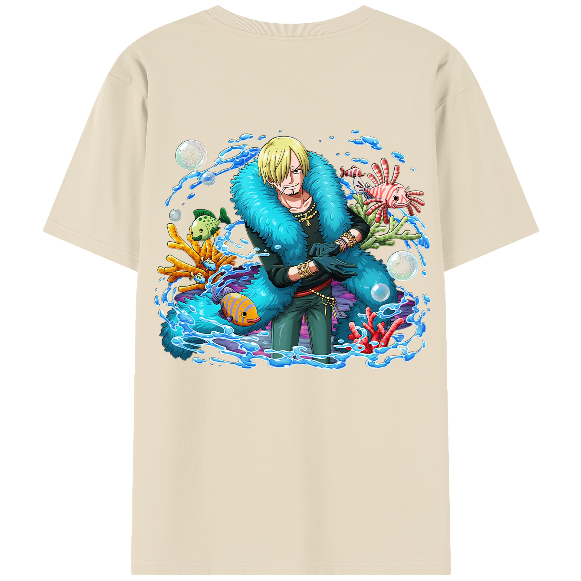 ワンピース サンジ ONE PIECE Sanji 綿100％半袖Tシャツ（背面プリント）