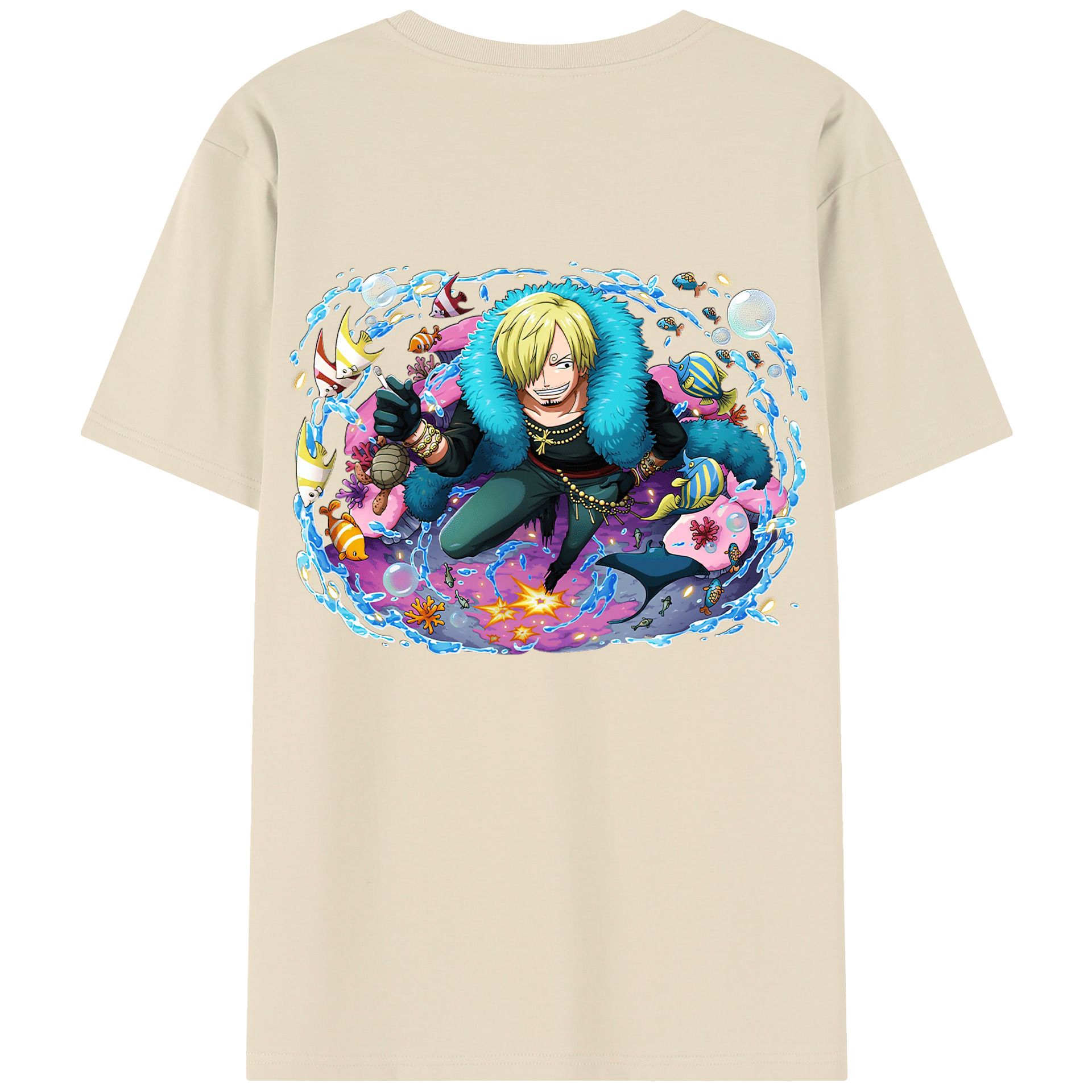 ワンピース サンジ ONE PIECE Sanji 綿100％半袖Tシャツ（背面プリント）