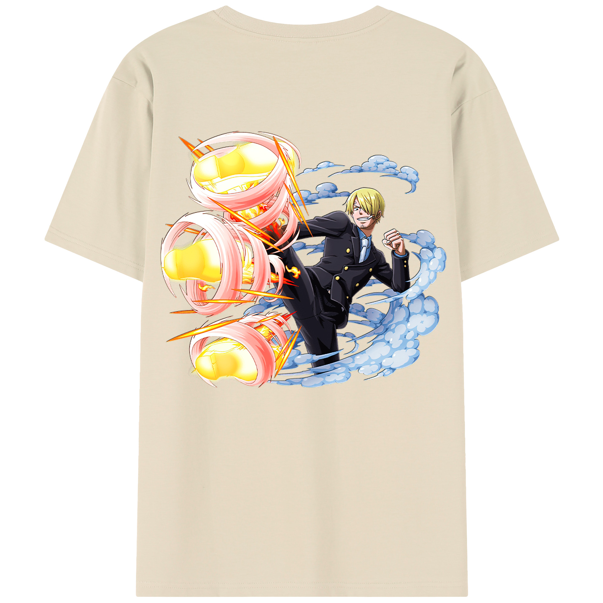 ワンピース サンジ ONE PIECE Sanji 綿100％半袖Tシャツ（背面プリント）