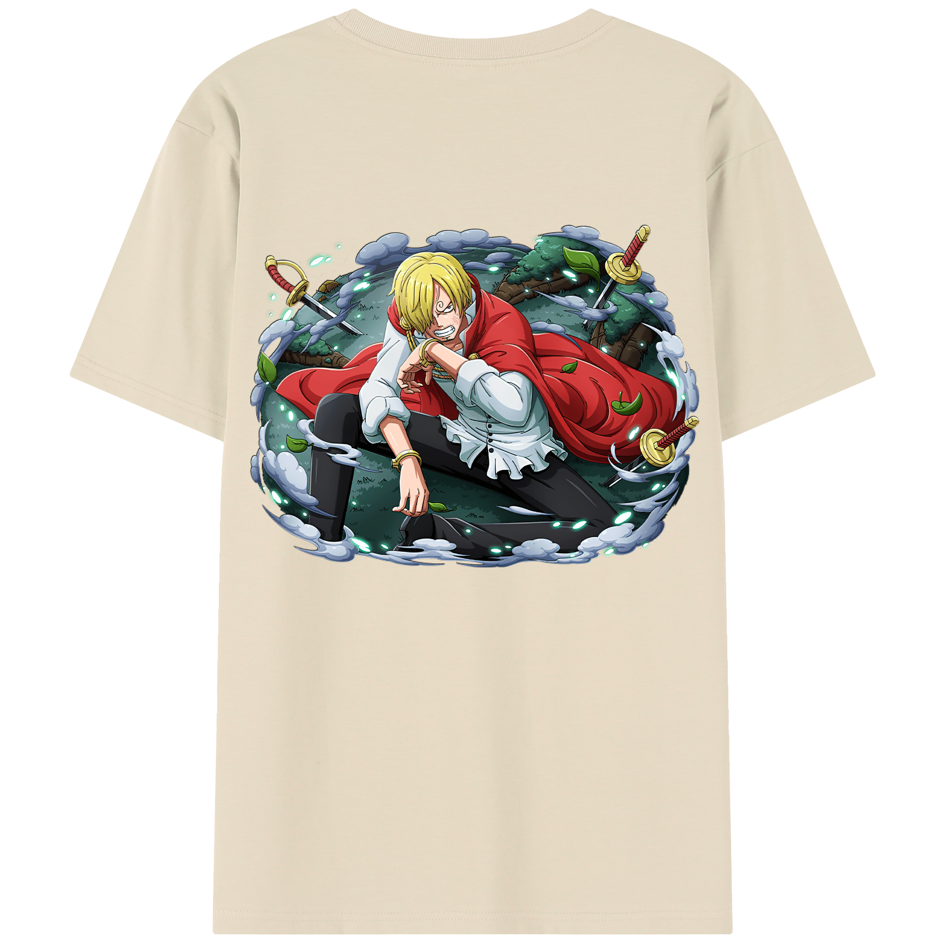 ワンピース サンジ ONE PIECE Sanji 綿100％半袖Tシャツ（背面プリント）