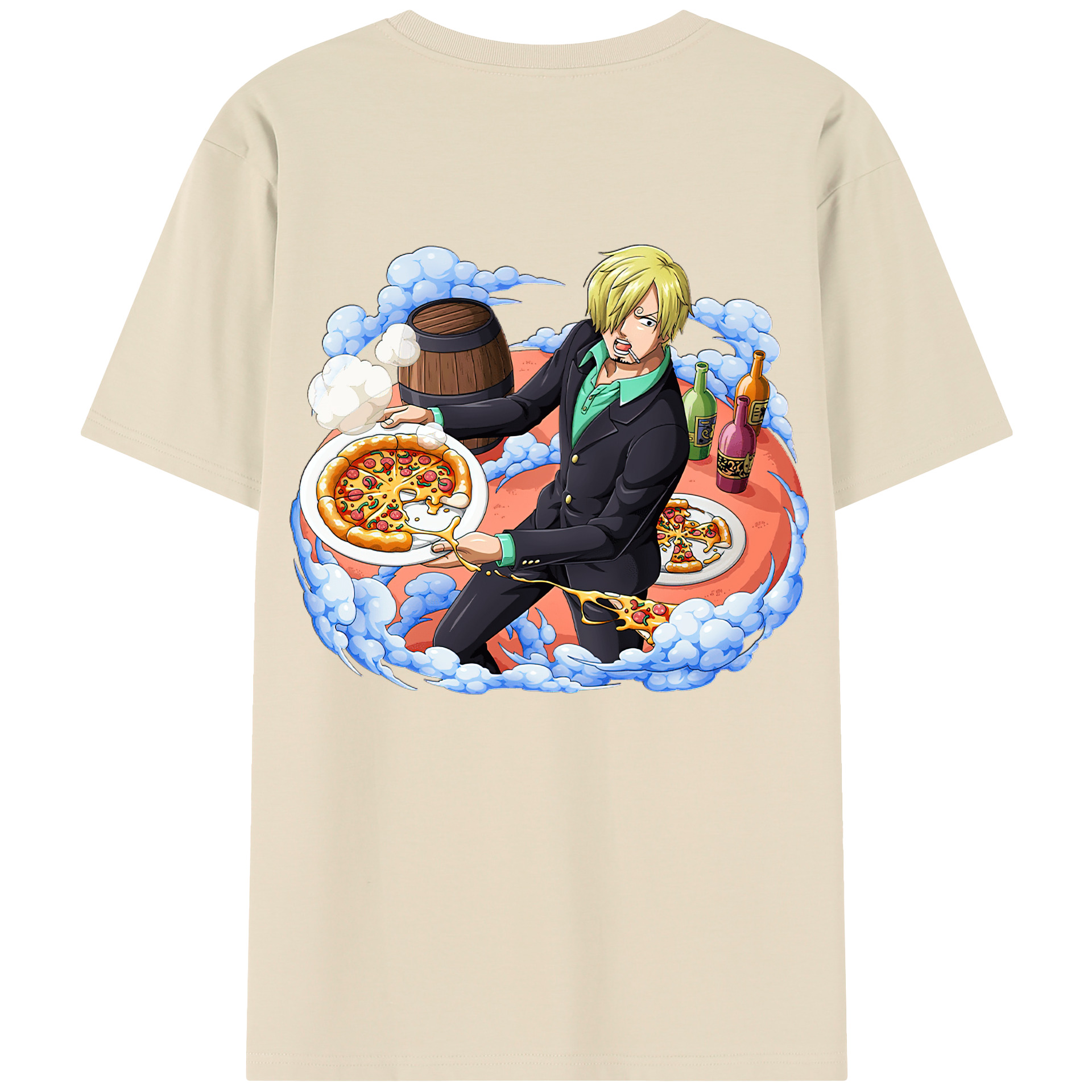 ワンピース サンジ ONE PIECE Sanji 綿100％半袖Tシャツ（背面プリント）