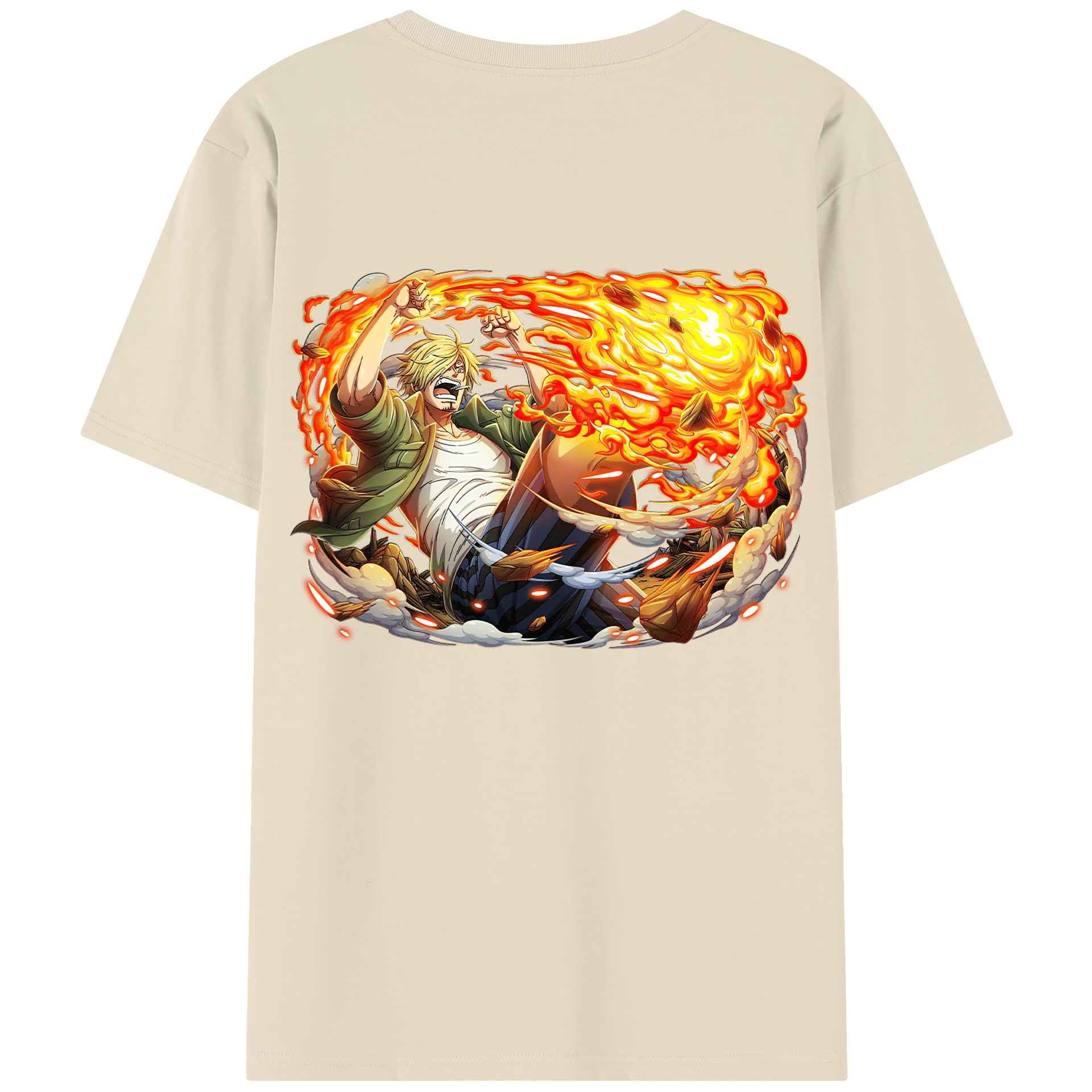 ワンピース サンジ ONE PIECE Sanji 綿100％半袖Tシャツ（背面プリント）
