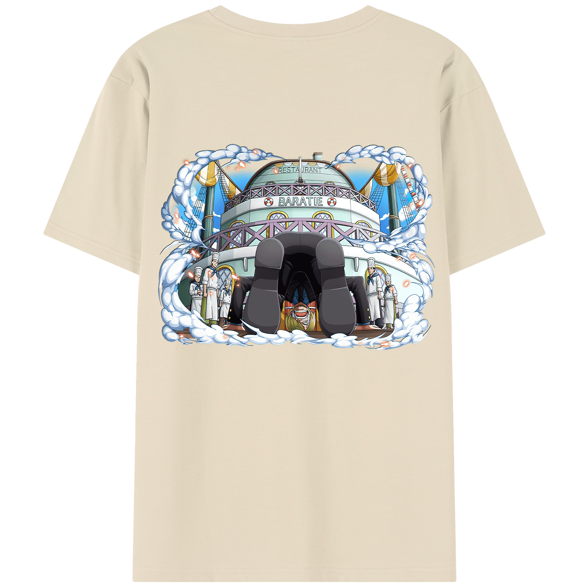 ワンピース サンジ ONE PIECE Sanji 綿100％半袖Tシャツ（背面プリント）