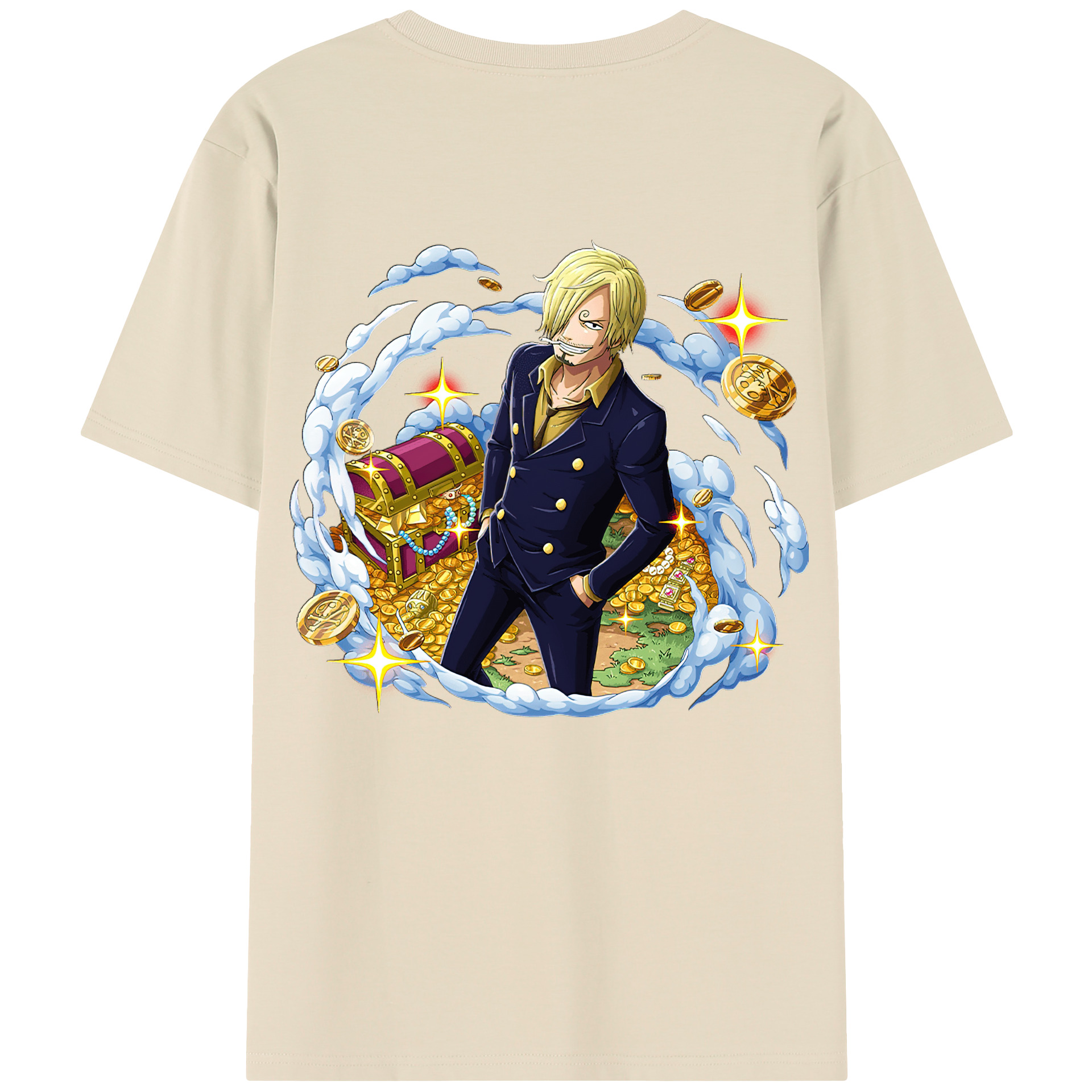 ワンピース サンジ ONE PIECE Sanji 綿100％半袖Tシャツ（背面プリント）