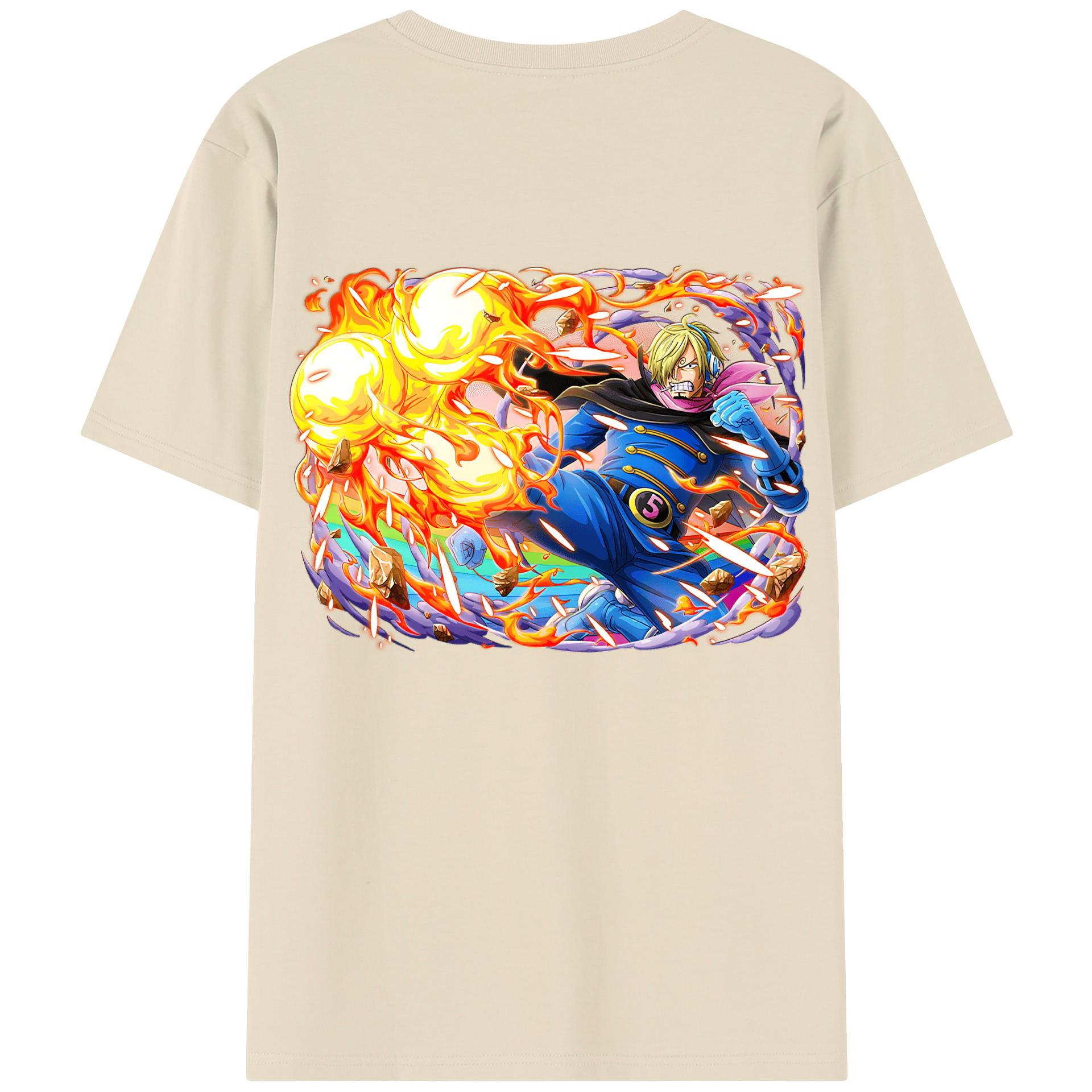 ワンピース サンジ ONE PIECE Sanji 綿100％半袖Tシャツ（背面プリント）