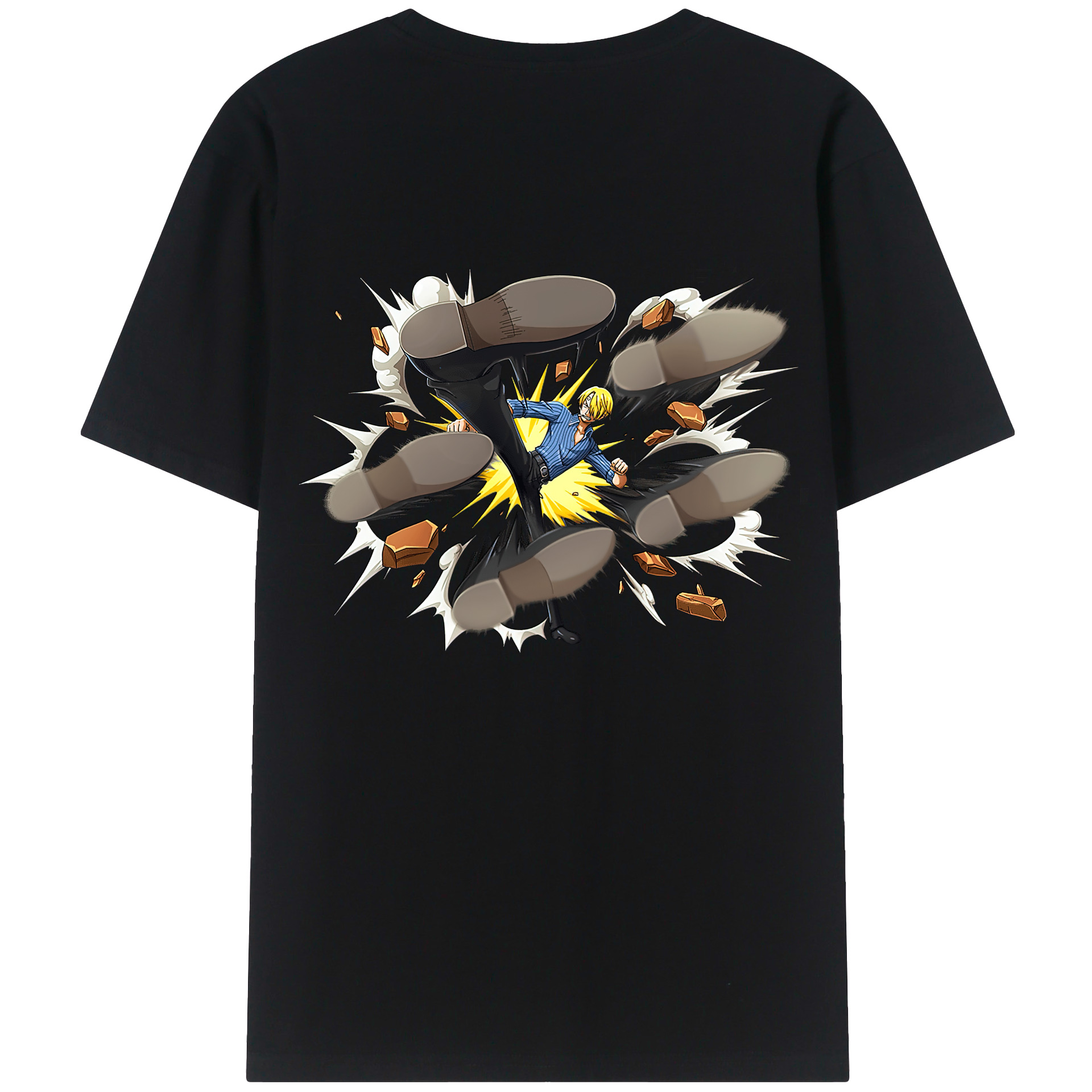 ワンピース サンジ ONE PIECE Sanji 綿100％半袖Tシャツ（背面プリント）