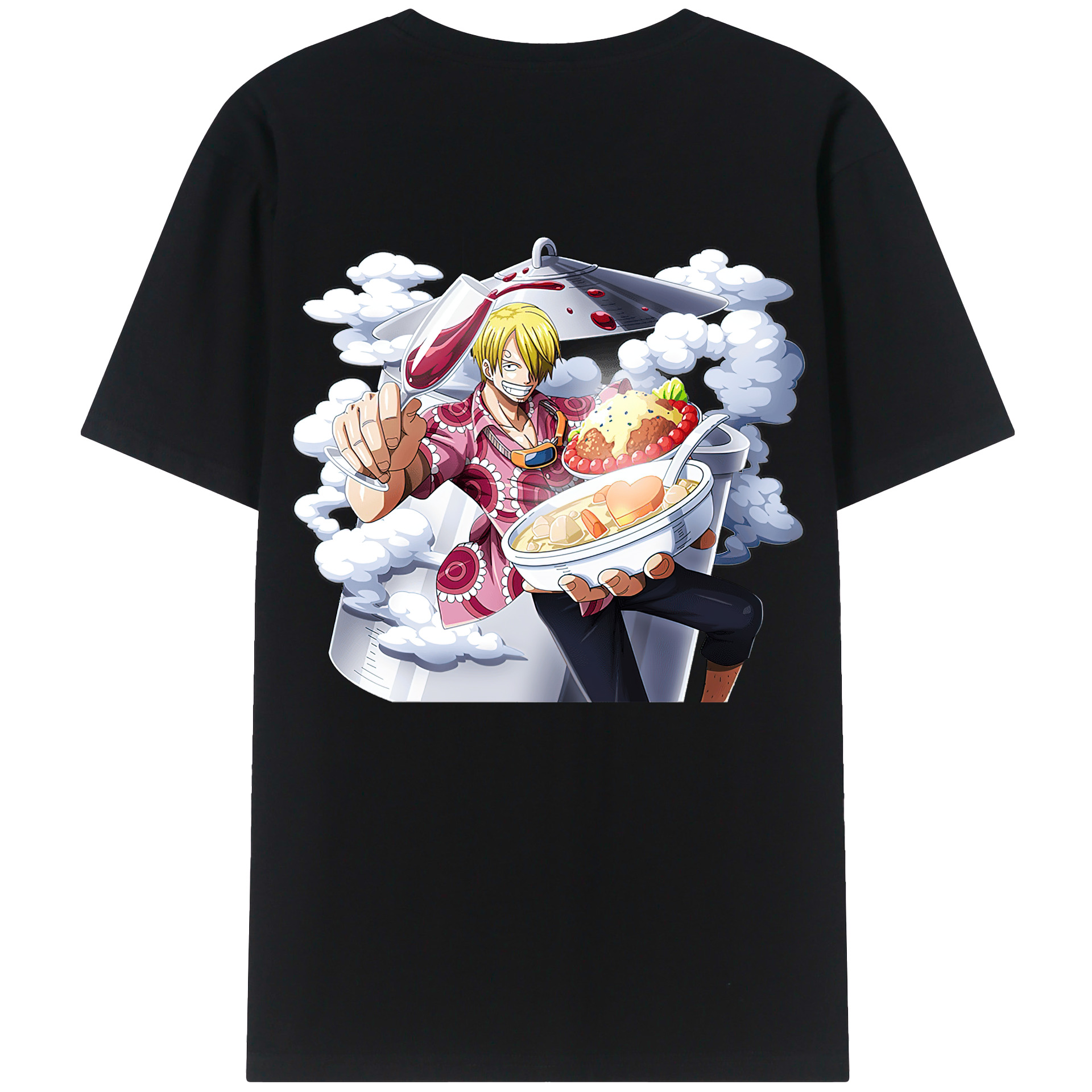 ワンピース サンジ ONE PIECE Sanji 綿100％半袖Tシャツ（背面プリント）