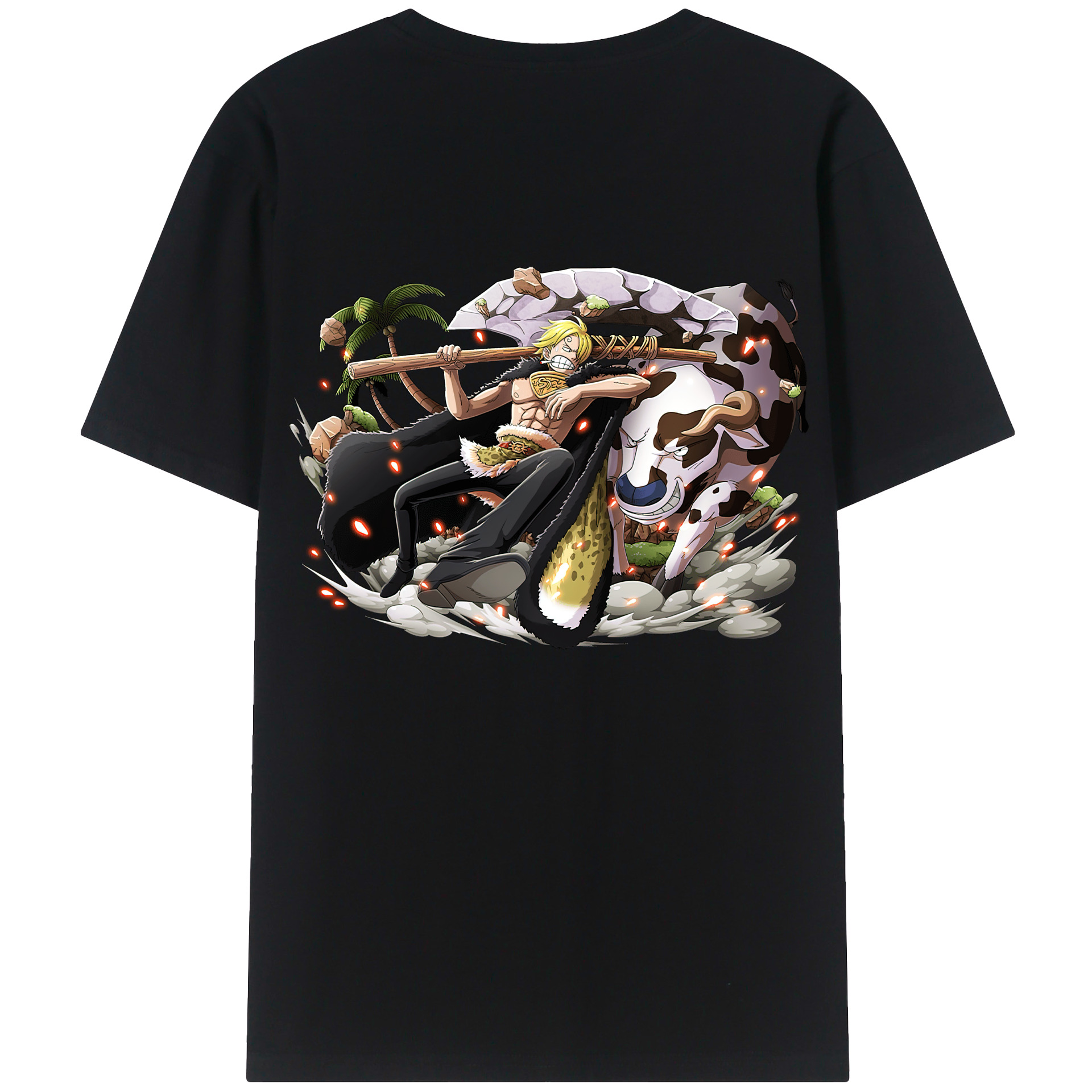 ワンピース サンジ ONE PIECE Sanji 綿100％半袖Tシャツ（背面プリント）