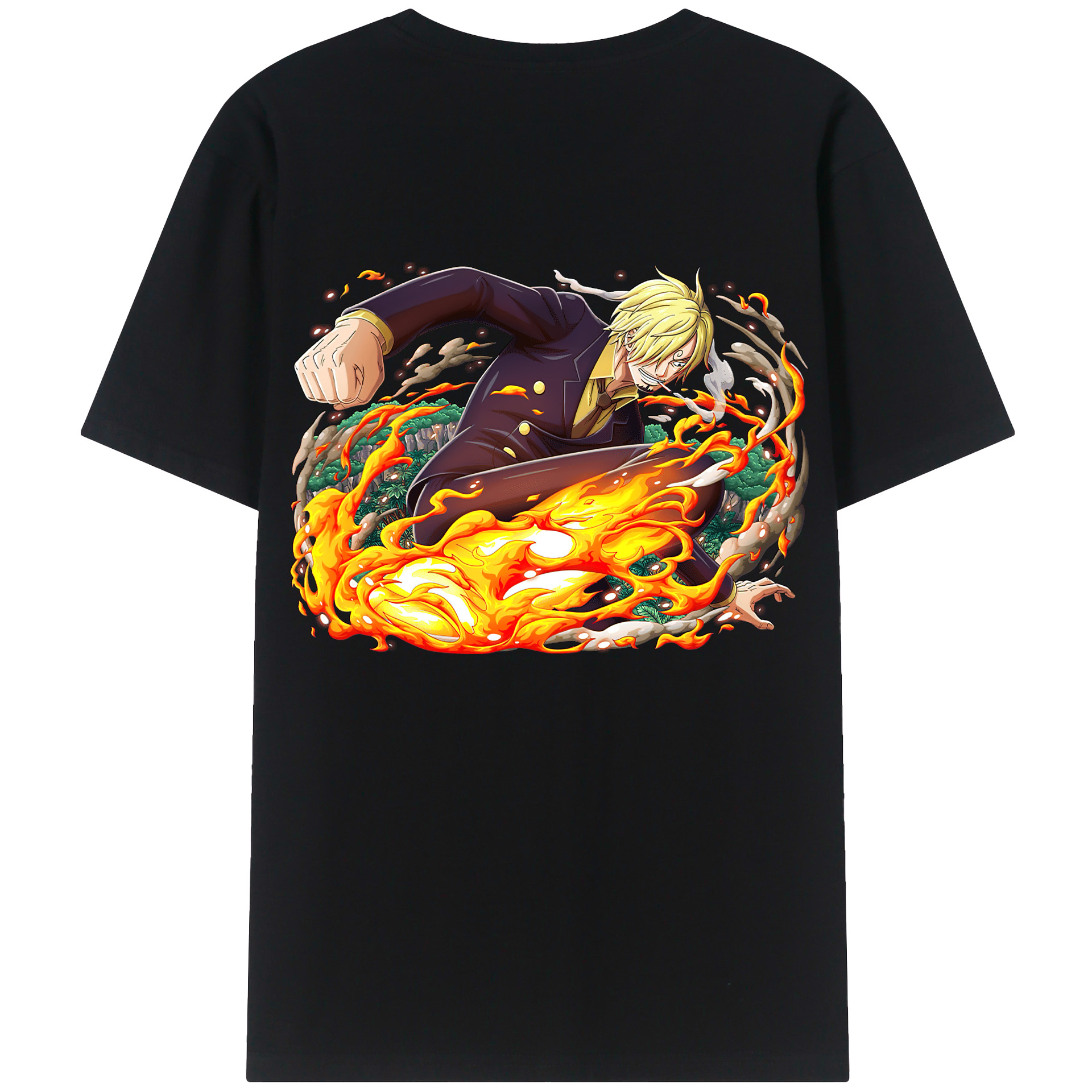 ワンピース サンジ ONE PIECE Sanji 綿100％半袖Tシャツ（背面プリント）