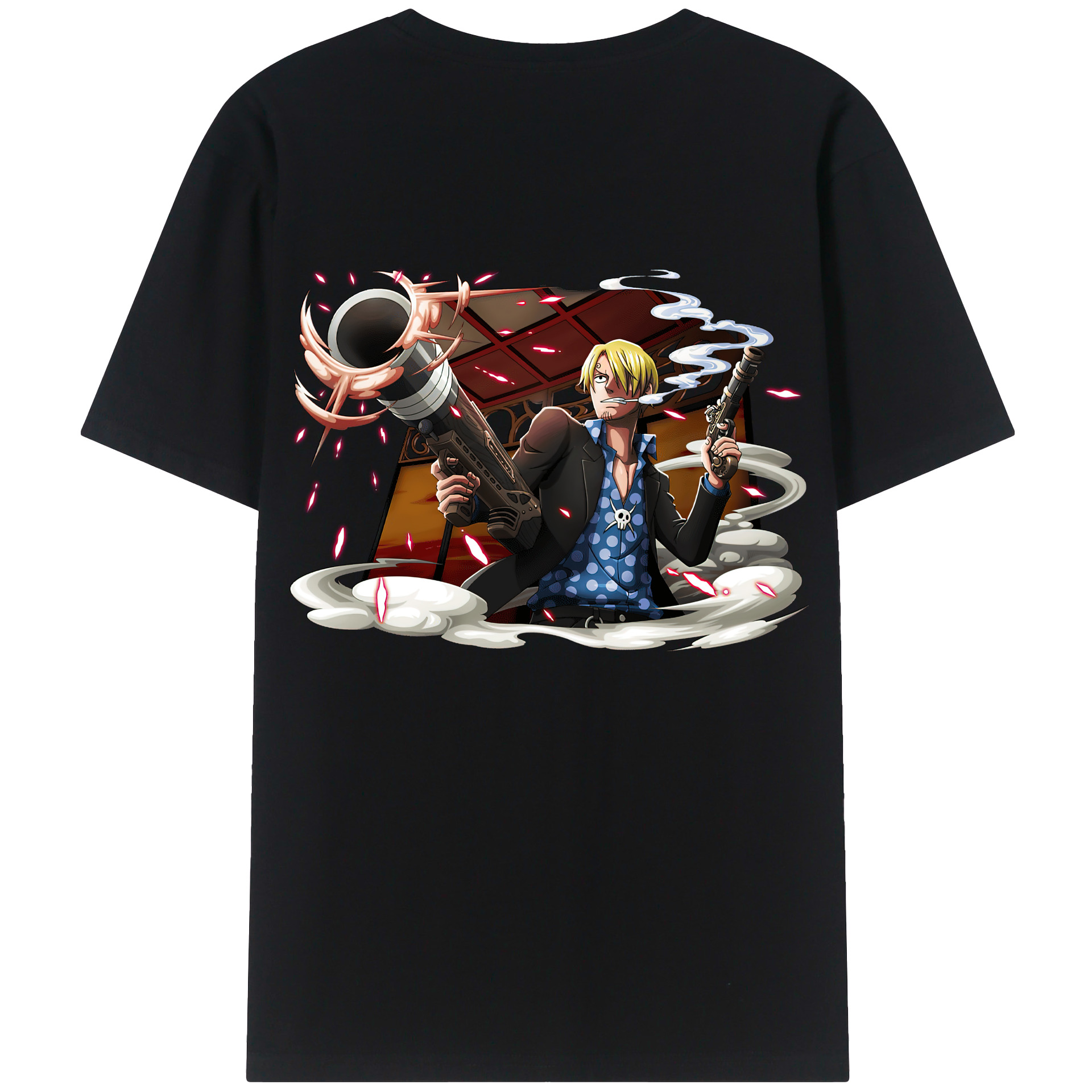 ワンピース サンジ ONE PIECE Sanji 綿100％半袖Tシャツ（背面プリント）