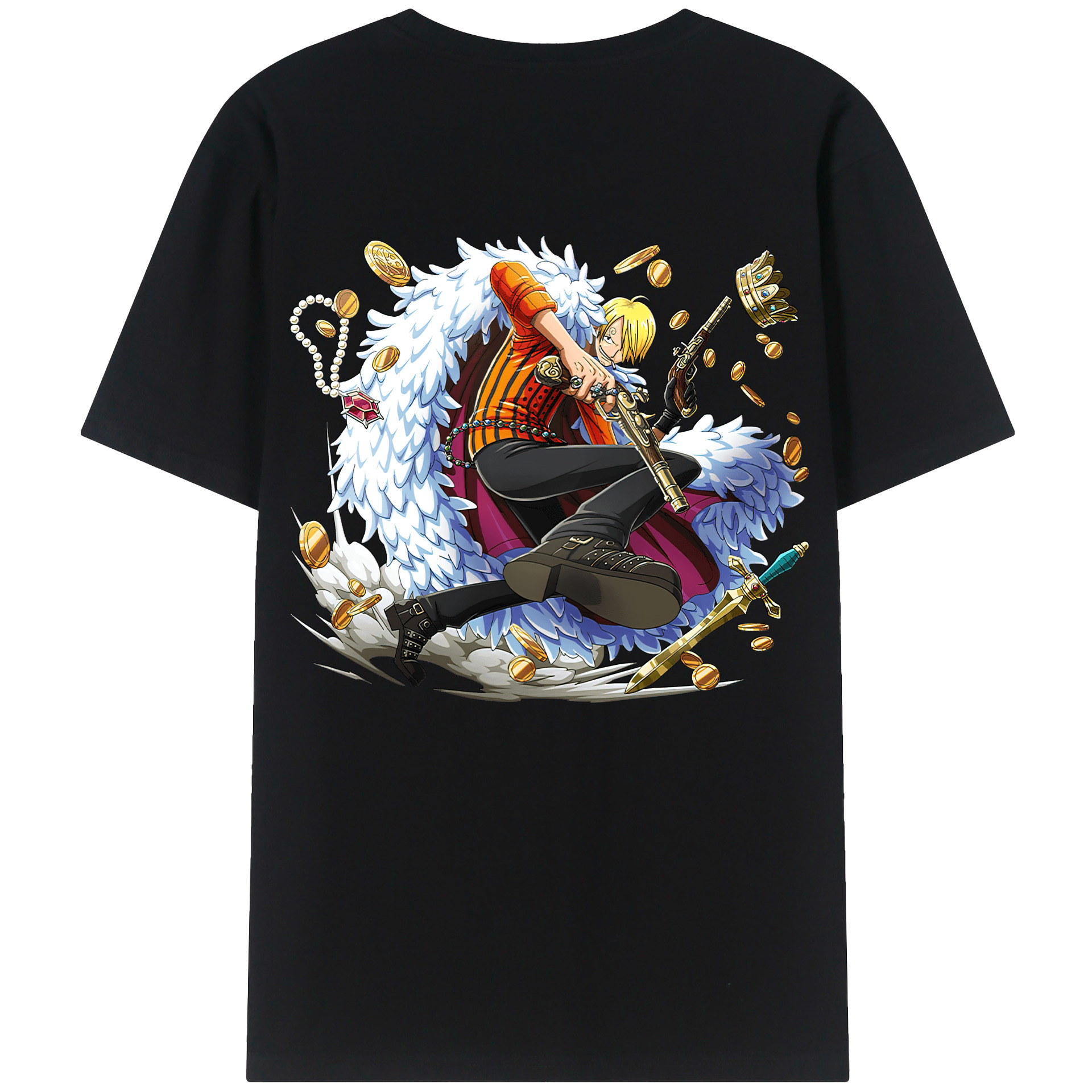 ワンピース サンジ ONE PIECE Sanji 綿100％半袖Tシャツ（背面プリント）