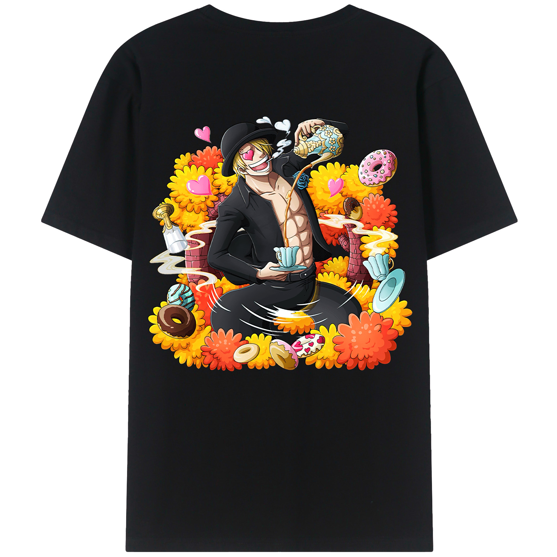 ワンピース サンジ ONE PIECE Sanji 綿100％半袖Tシャツ（背面プリント）