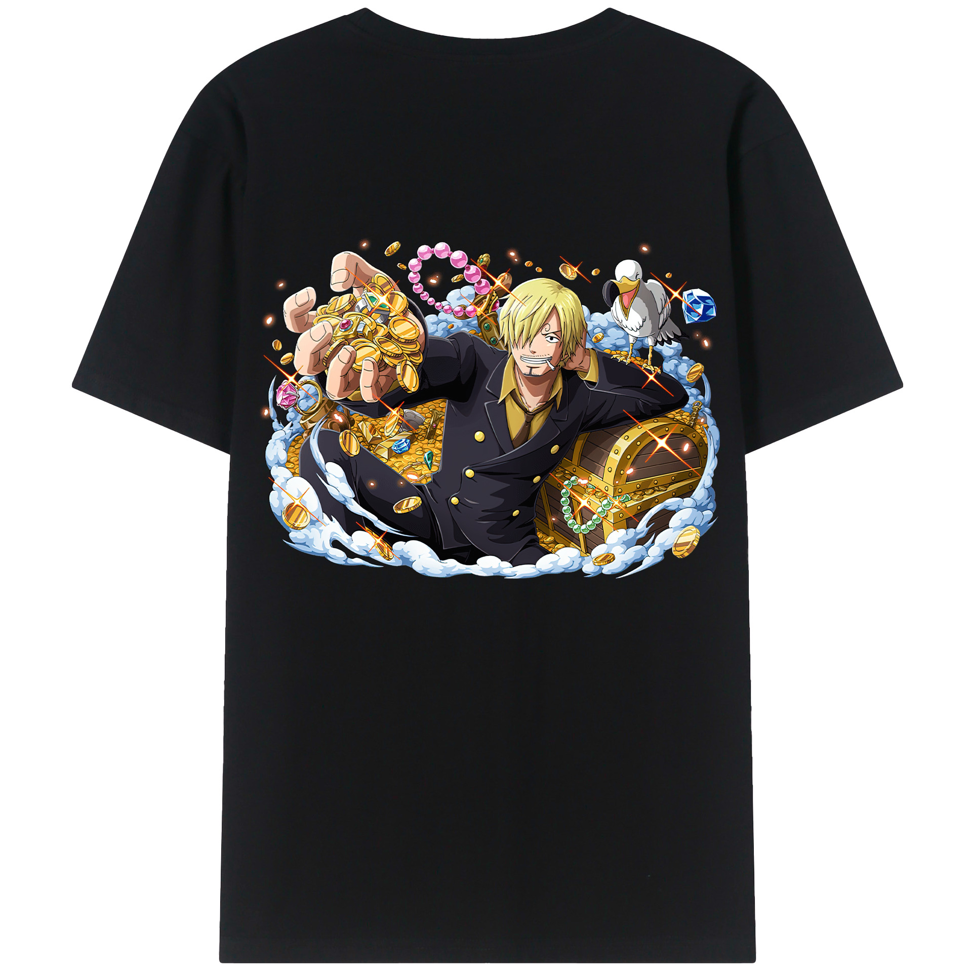 ワンピース サンジ ONE PIECE Sanji 綿100％半袖Tシャツ（背面プリント）